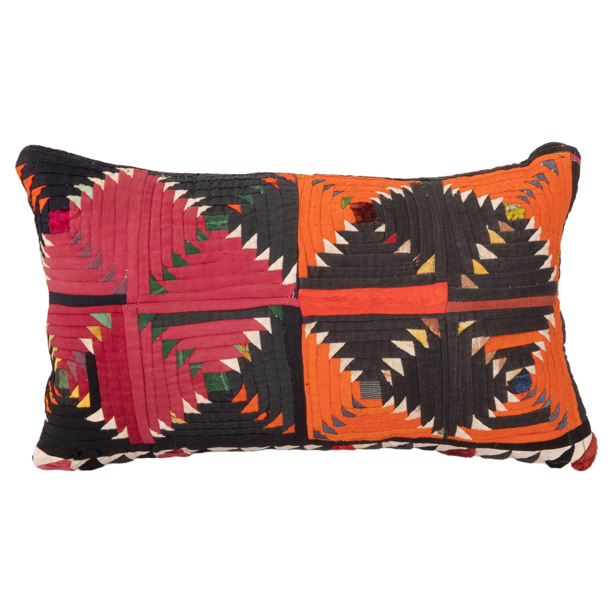 Pillow Cover Made from a mid 20th C. Kyrgyz Korak ( Patchwork) For Sale
