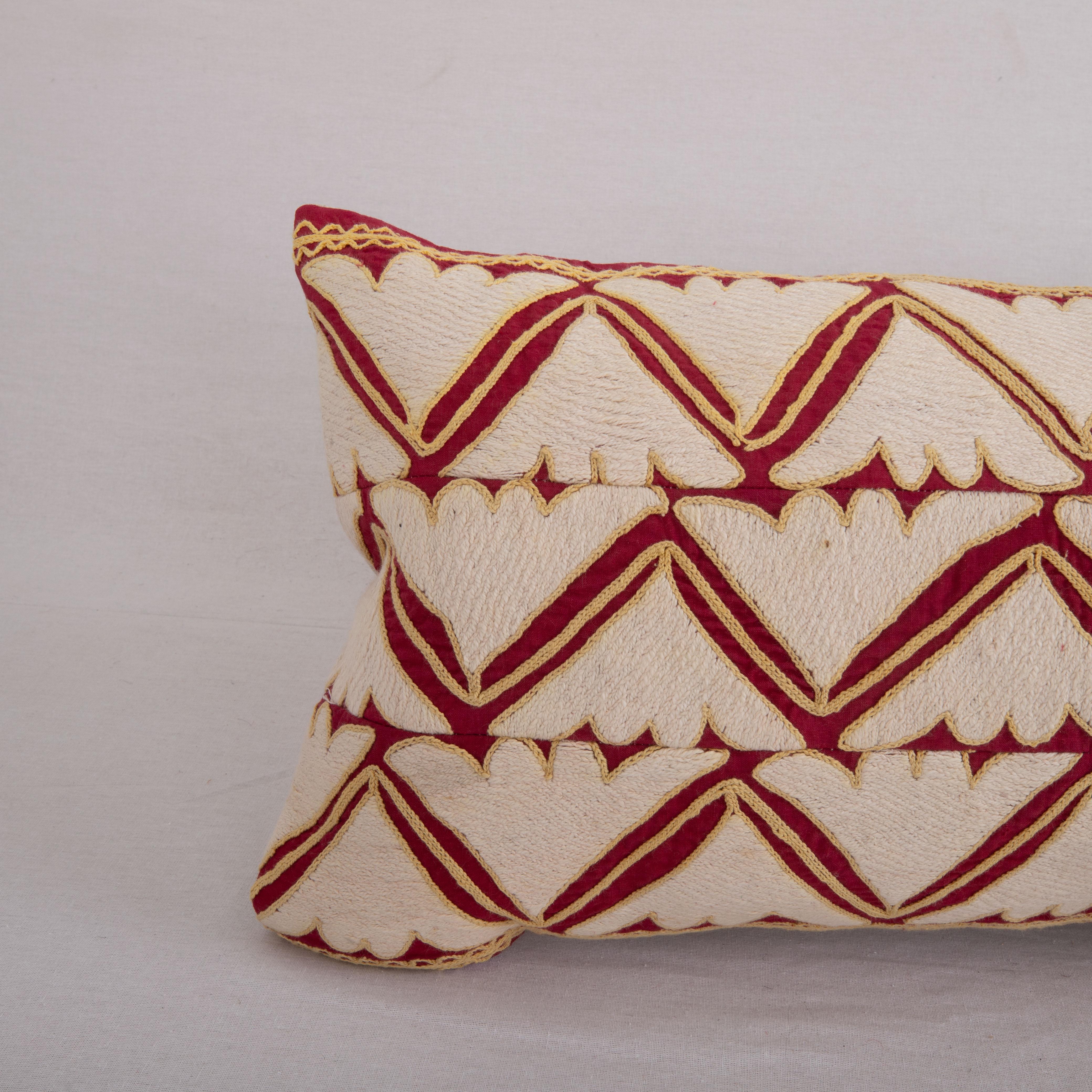Uzbek Pillow Cover Made from a Mid 20th C, Suzani For Sale
