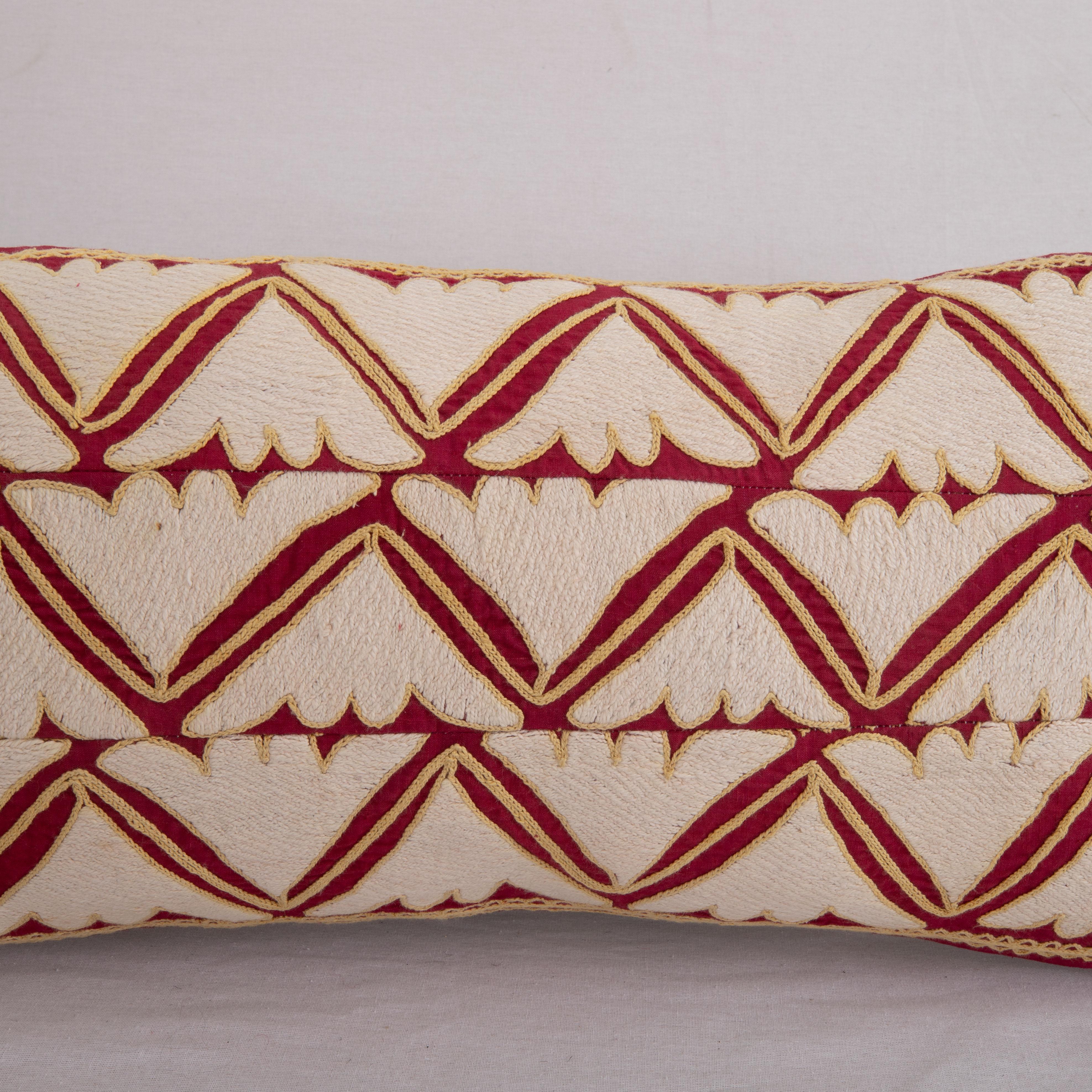 Embroidered Pillow Cover Made from a Mid 20th C, Suzani For Sale