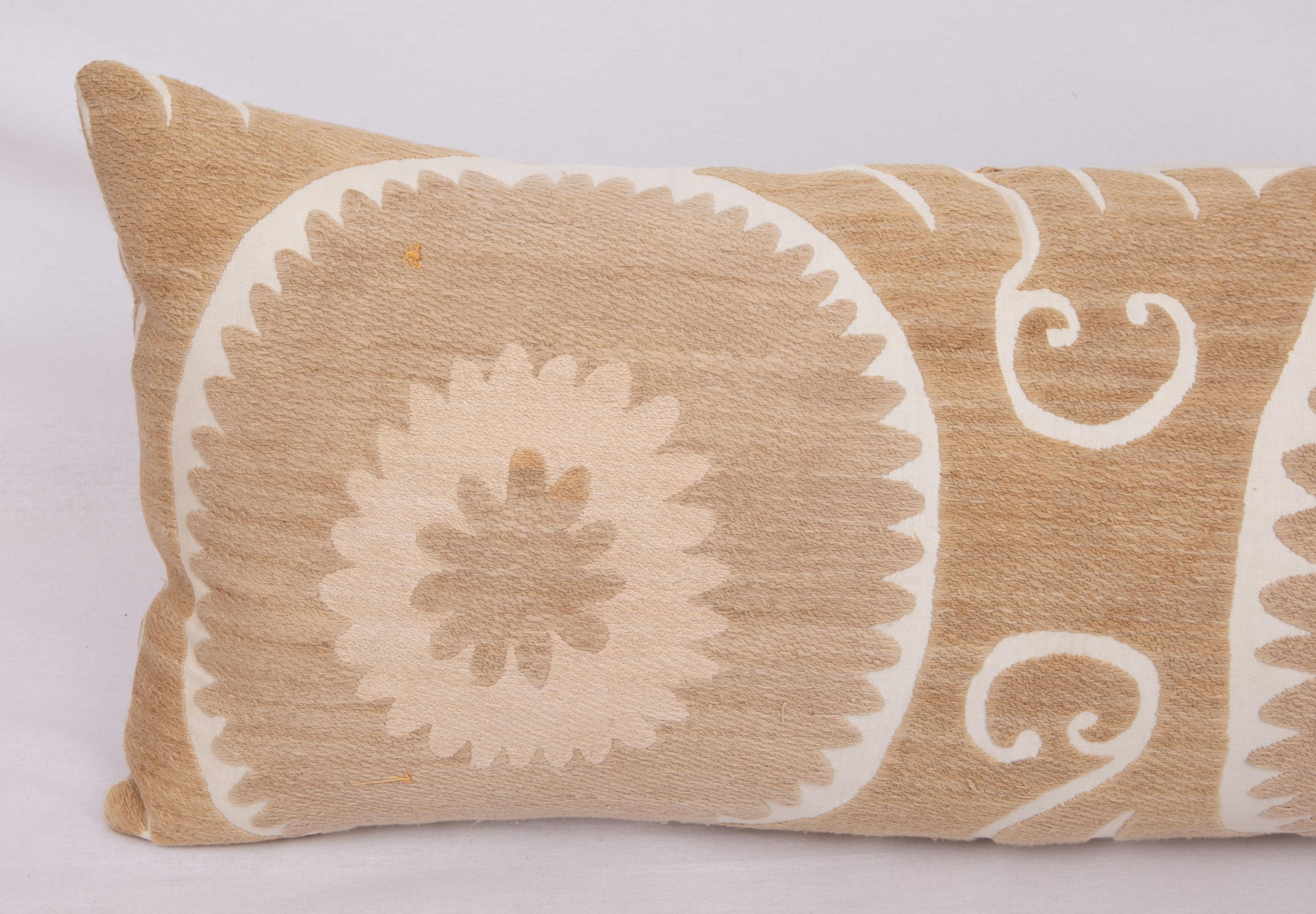 Embroidered Pillow Cover Made from a Mid 20th C. Suzani, Uzbekistan For Sale