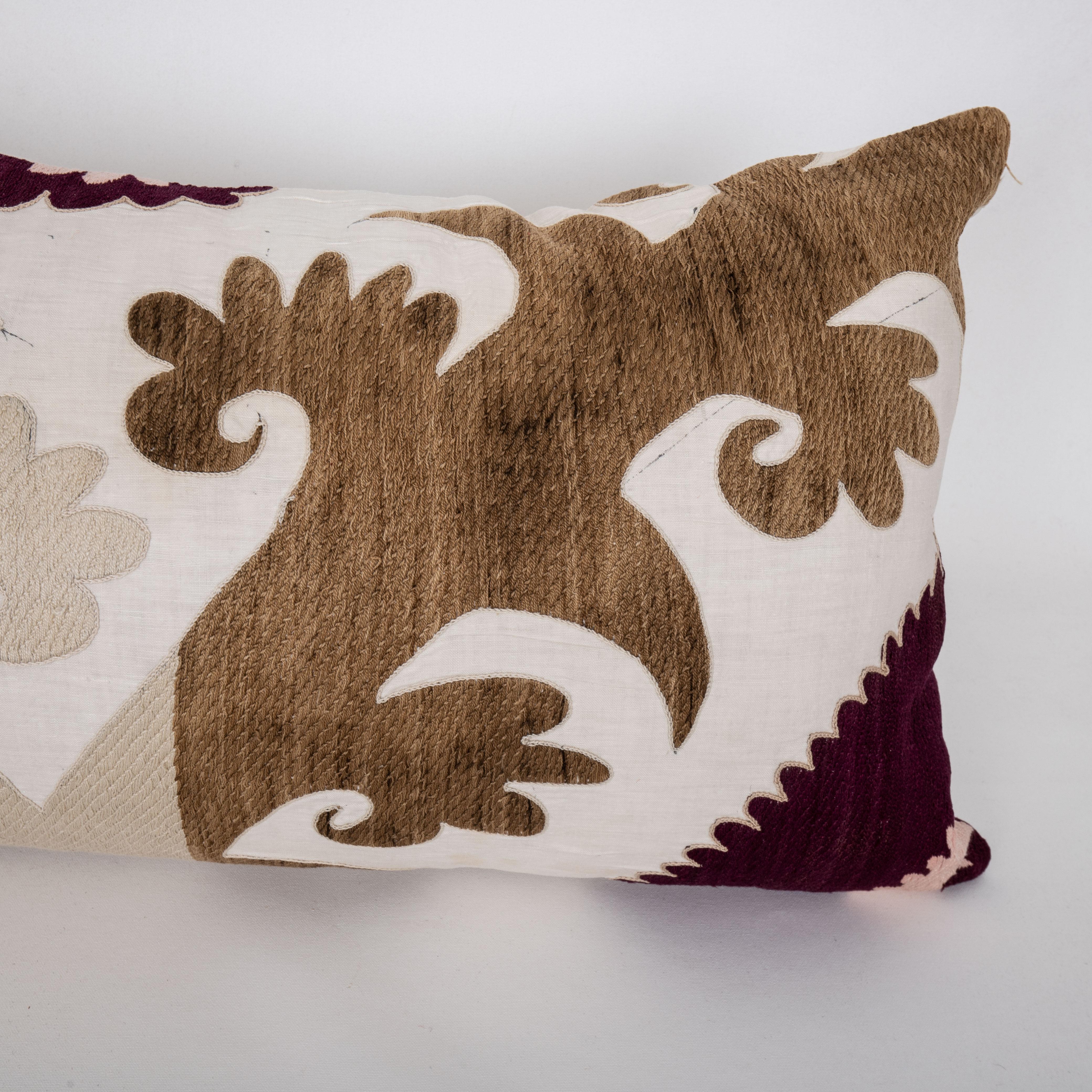 20th Century Pillow Cover Made from a Mid 20th C. Suzani, Uzbekistan For Sale