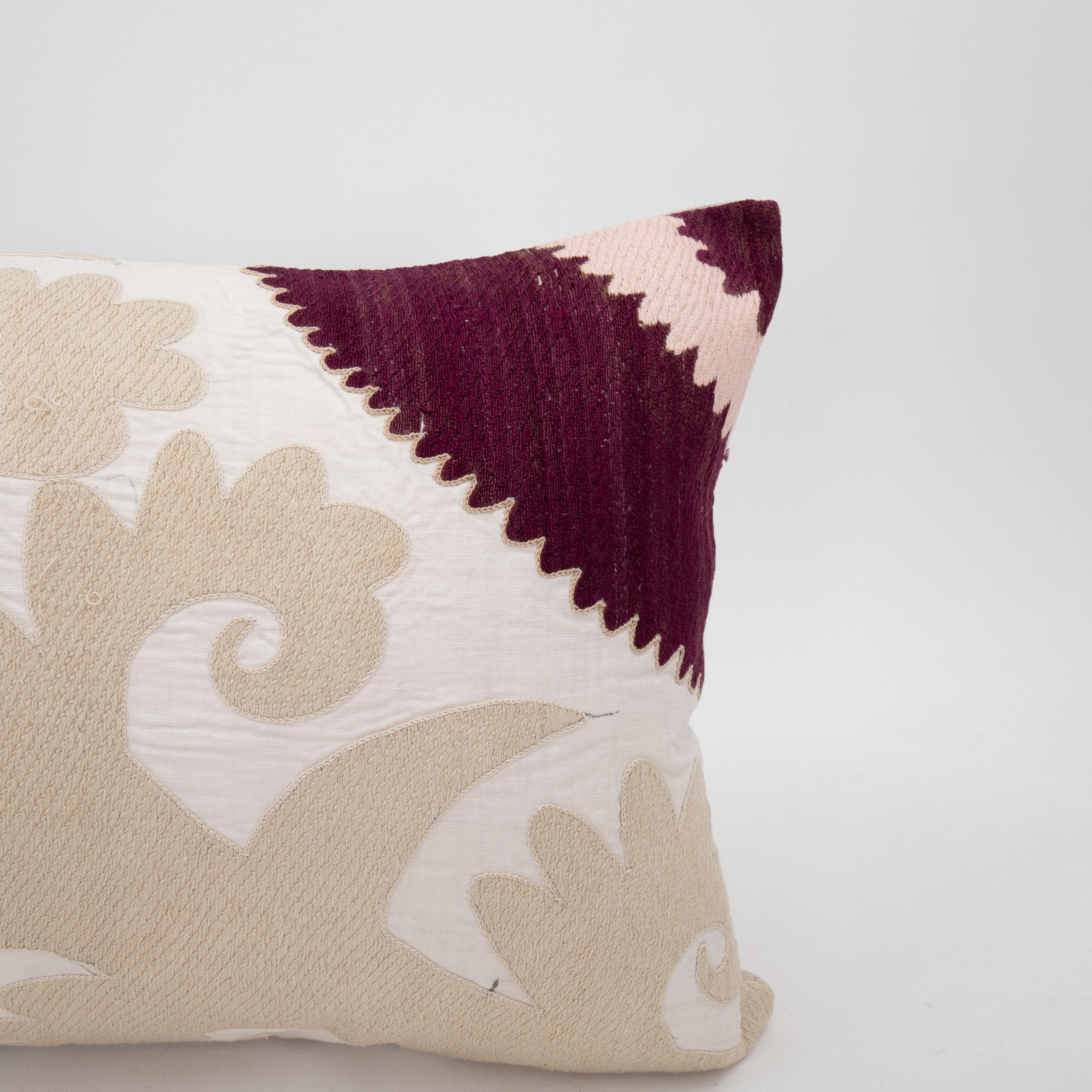 20th Century Pillow Cover Made from a Mid 20th C. Suzani, Uzbekistan For Sale