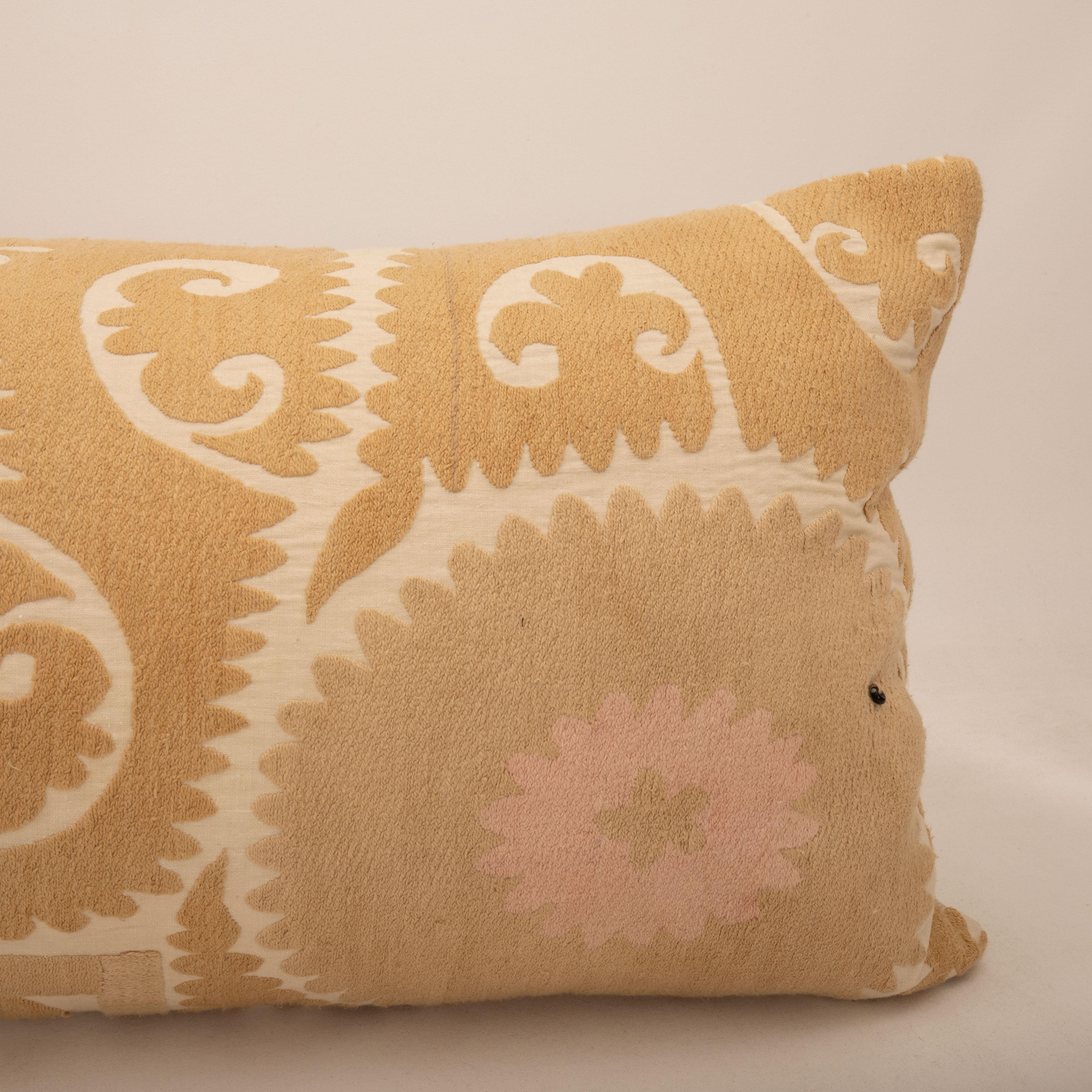 20th Century Pillow Cover Made from a Mid 20th C. Suzani, Uzbekistan For Sale