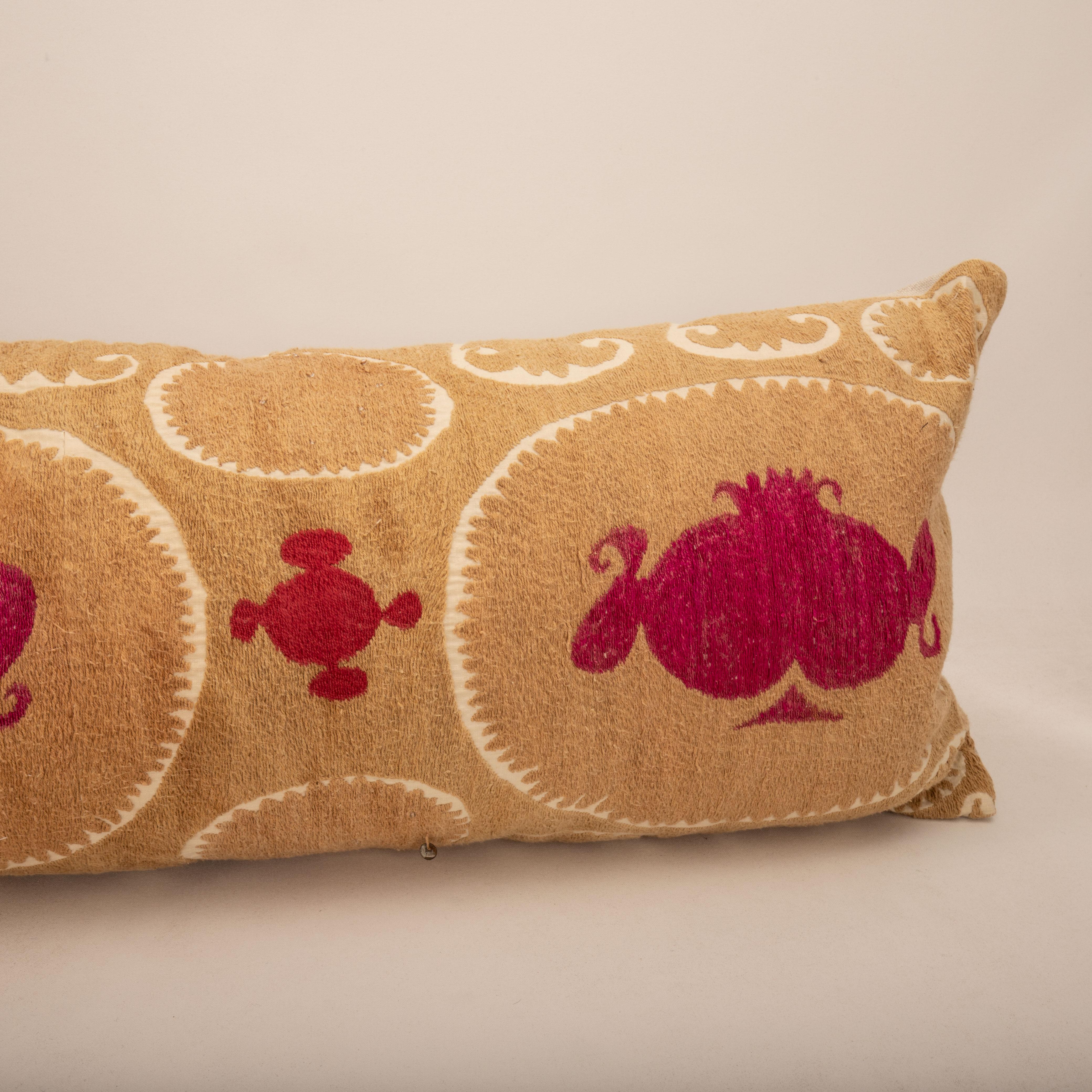 20th Century Pillow Cover Made from a Mid 20th C. Suzani, Uzbekistan For Sale