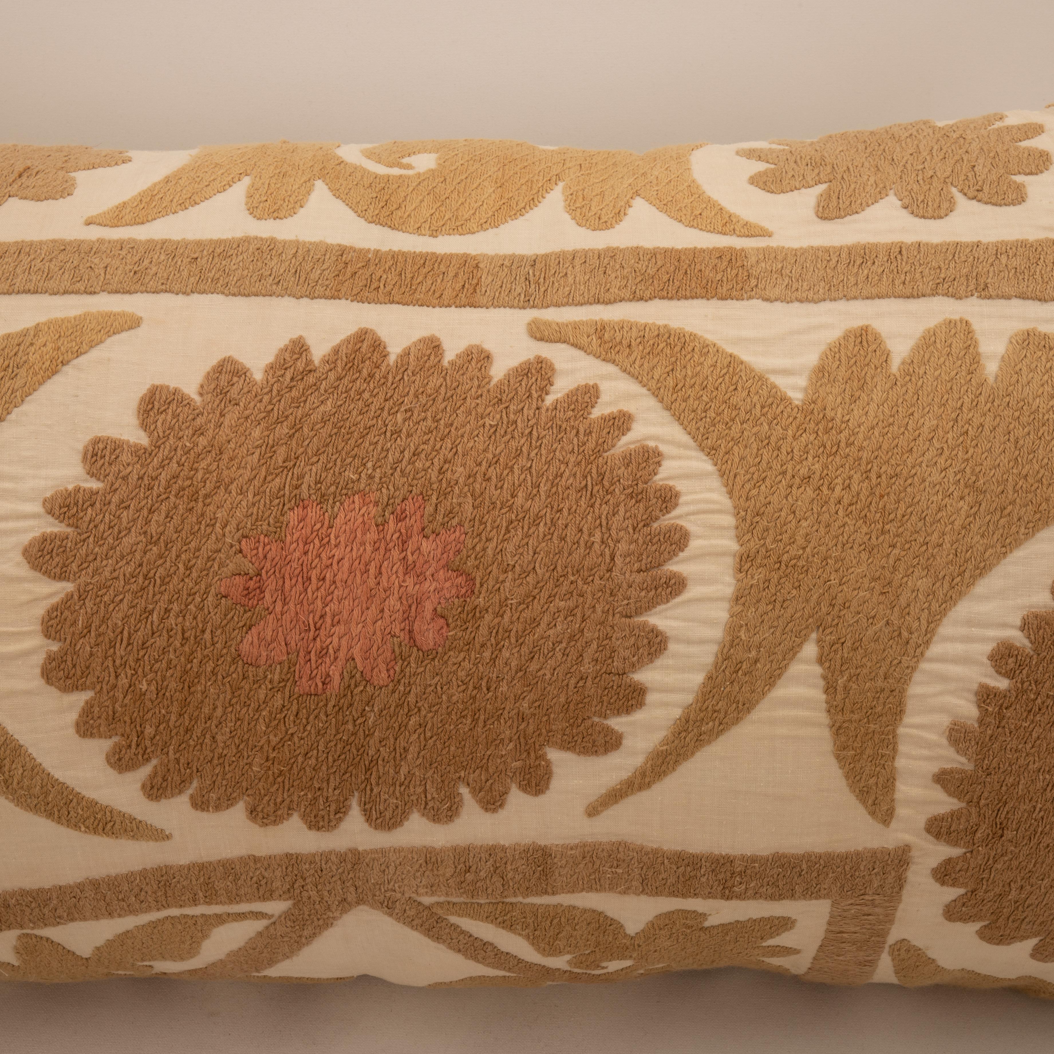 20th Century Pillow Cover Made from a Mid 20th C. Suzani, Uzbekistan For Sale