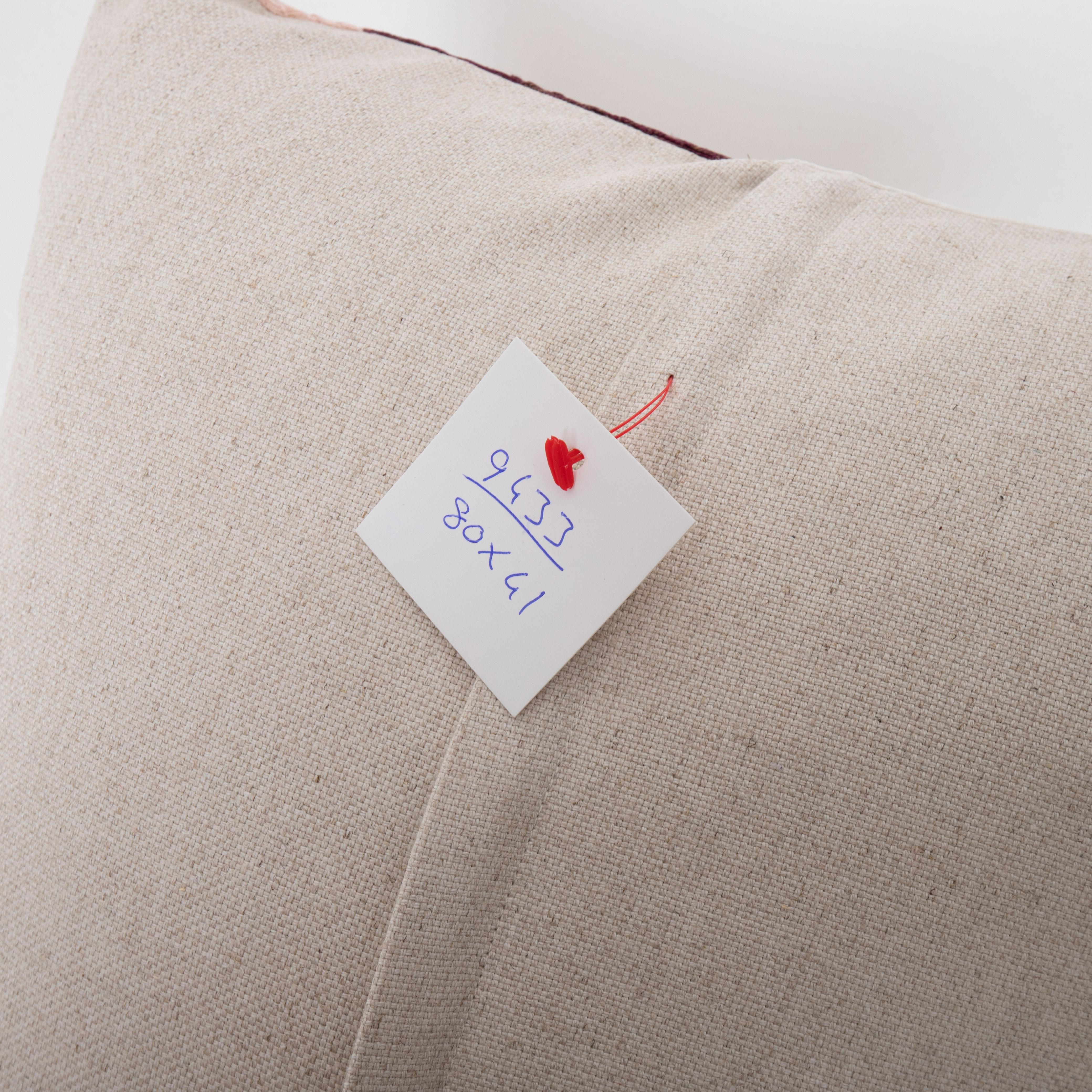 Cotton Pillow Cover Made from a Mid 20th C. Suzani, Uzbekistan For Sale