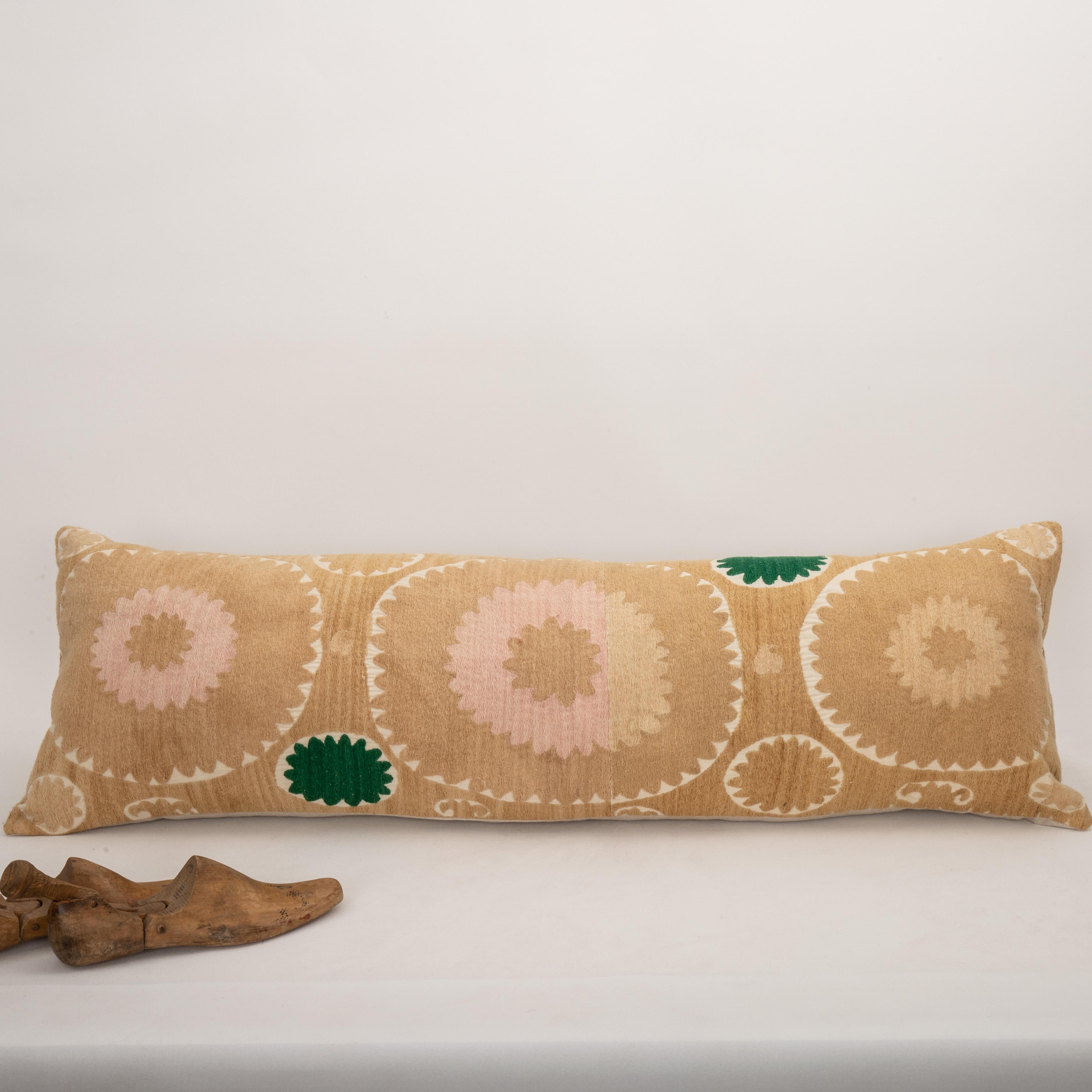 Cotton Pillow Cover Made from a Mid 20th C. Suzani, Uzbekistan For Sale