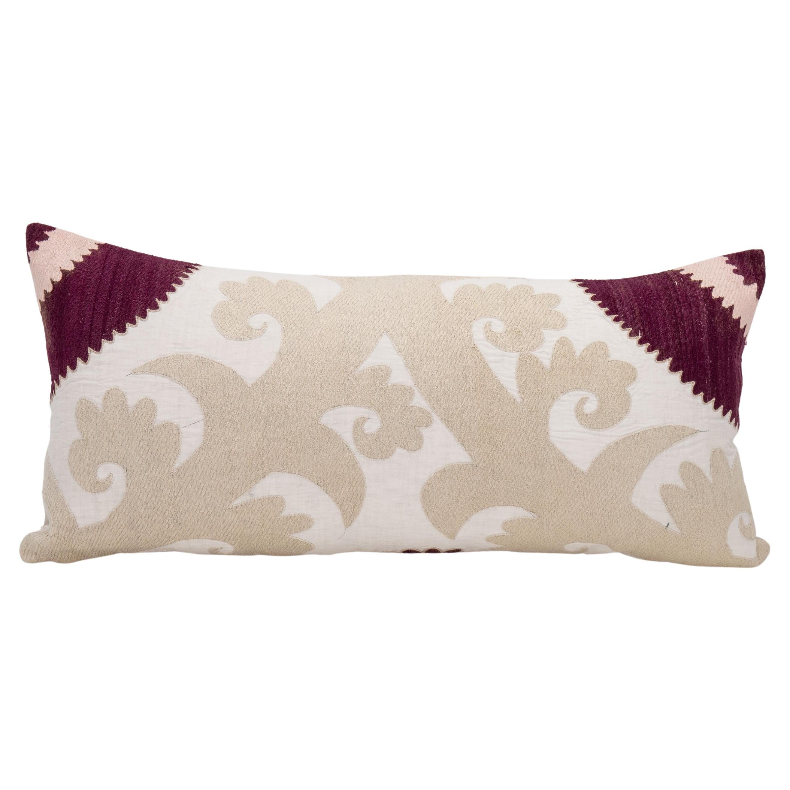 Pillow Cover Made from a Mid 20th C. Suzani, Uzbekistan