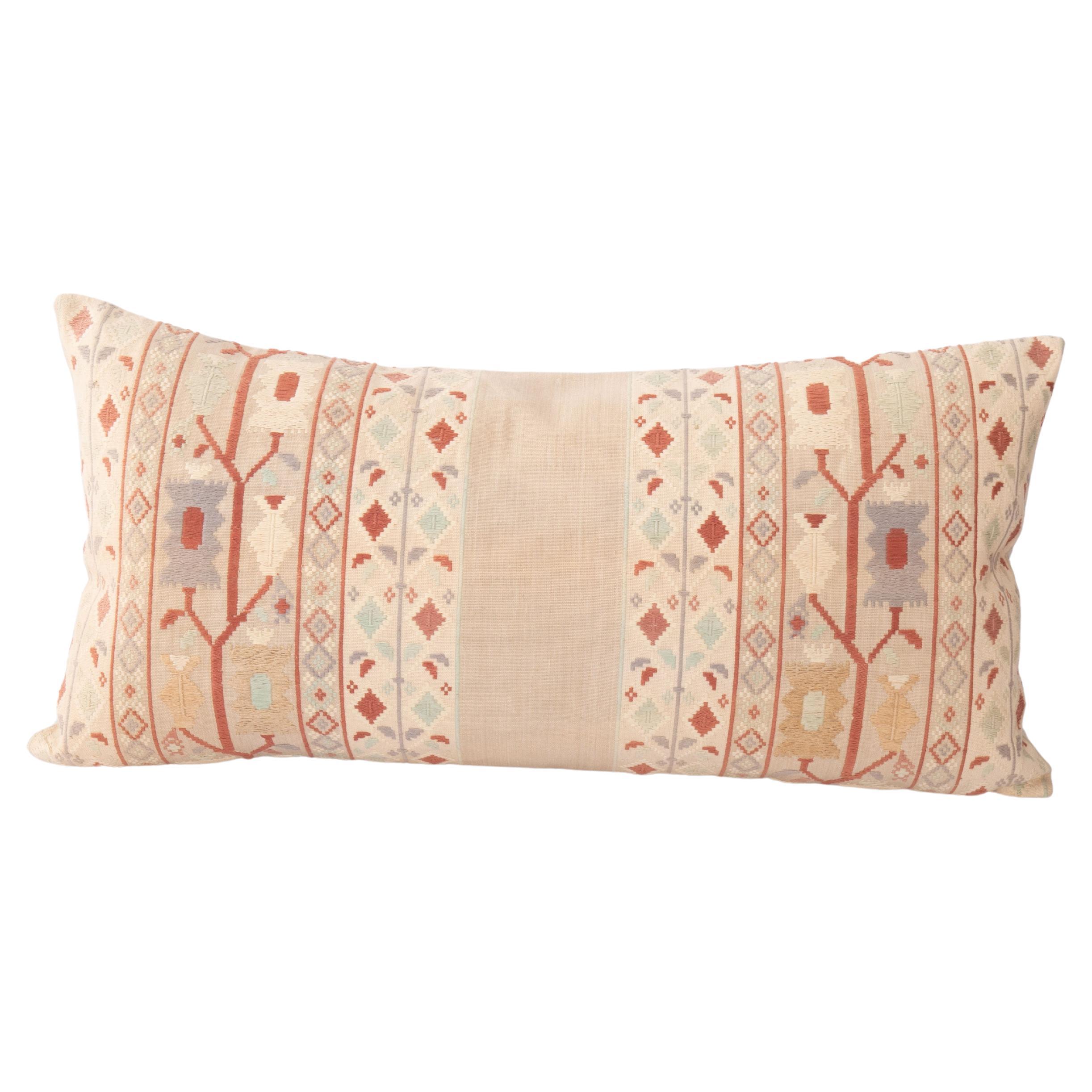 Pillow Cover Made From a Vintage East European Linen and Cotton Textile
