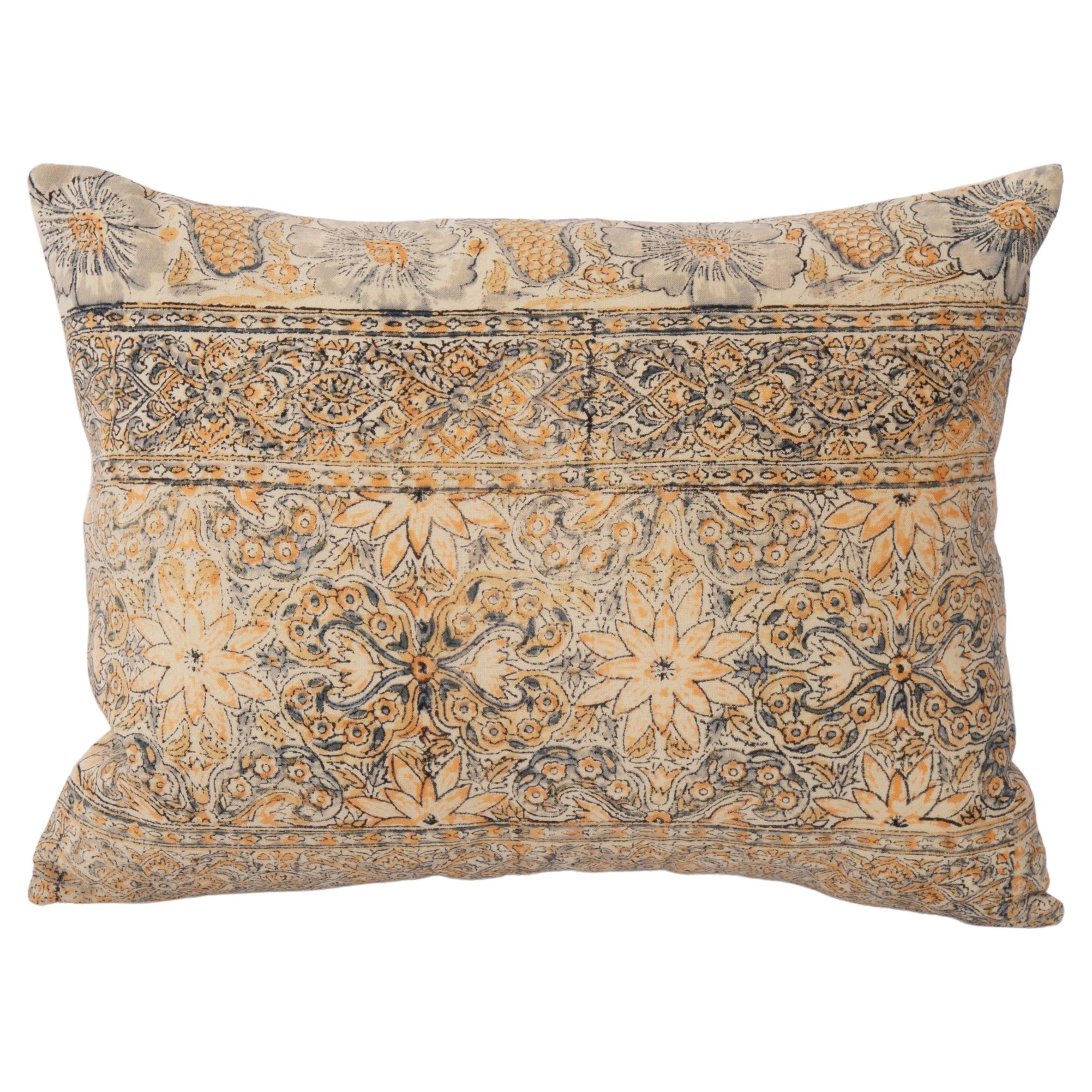 Pillow Cover made from a Vintage Indian Block Printed Textile