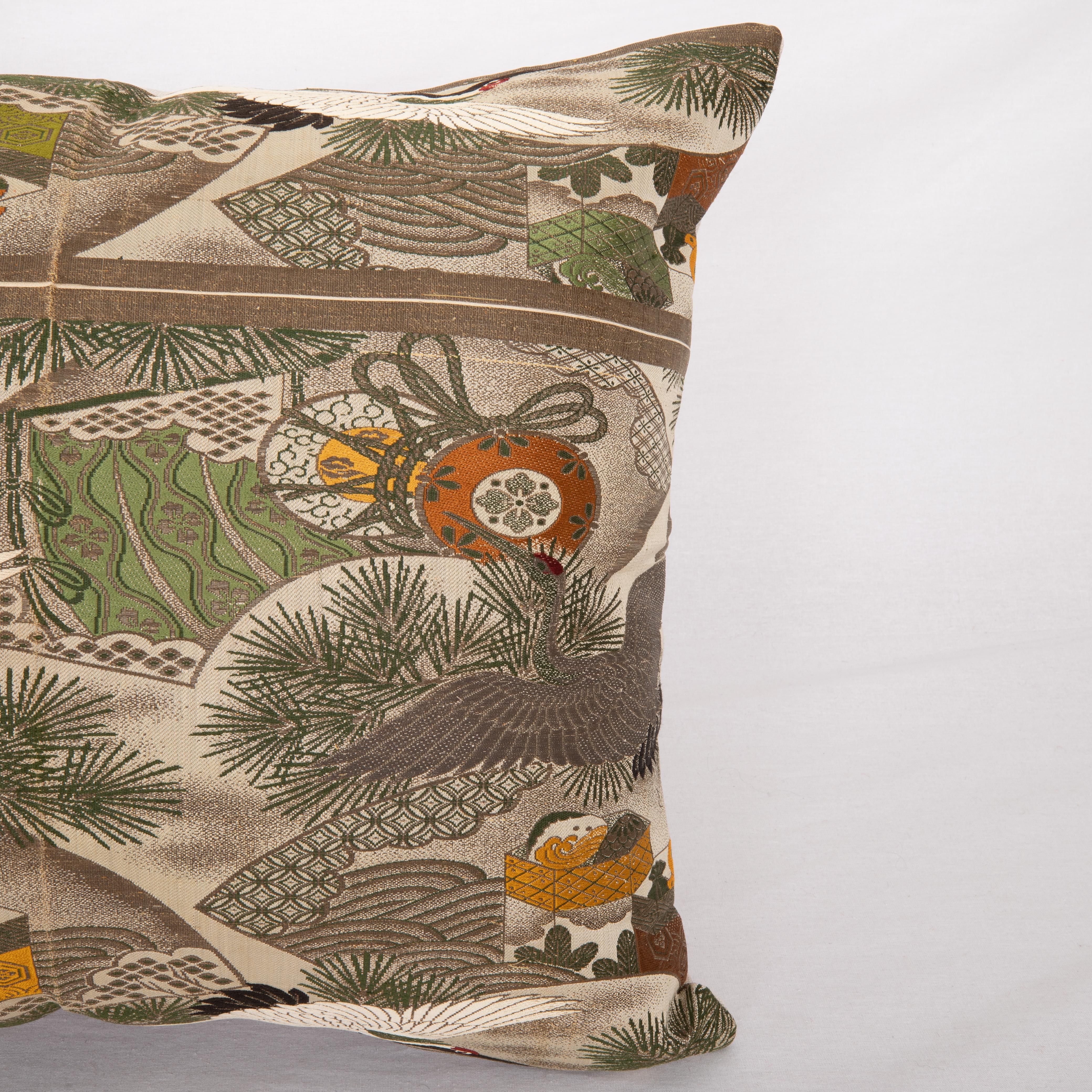 Tissage Couvercle d'oreiller fabriqué à partir d'un Obi vintage, Japon en vente