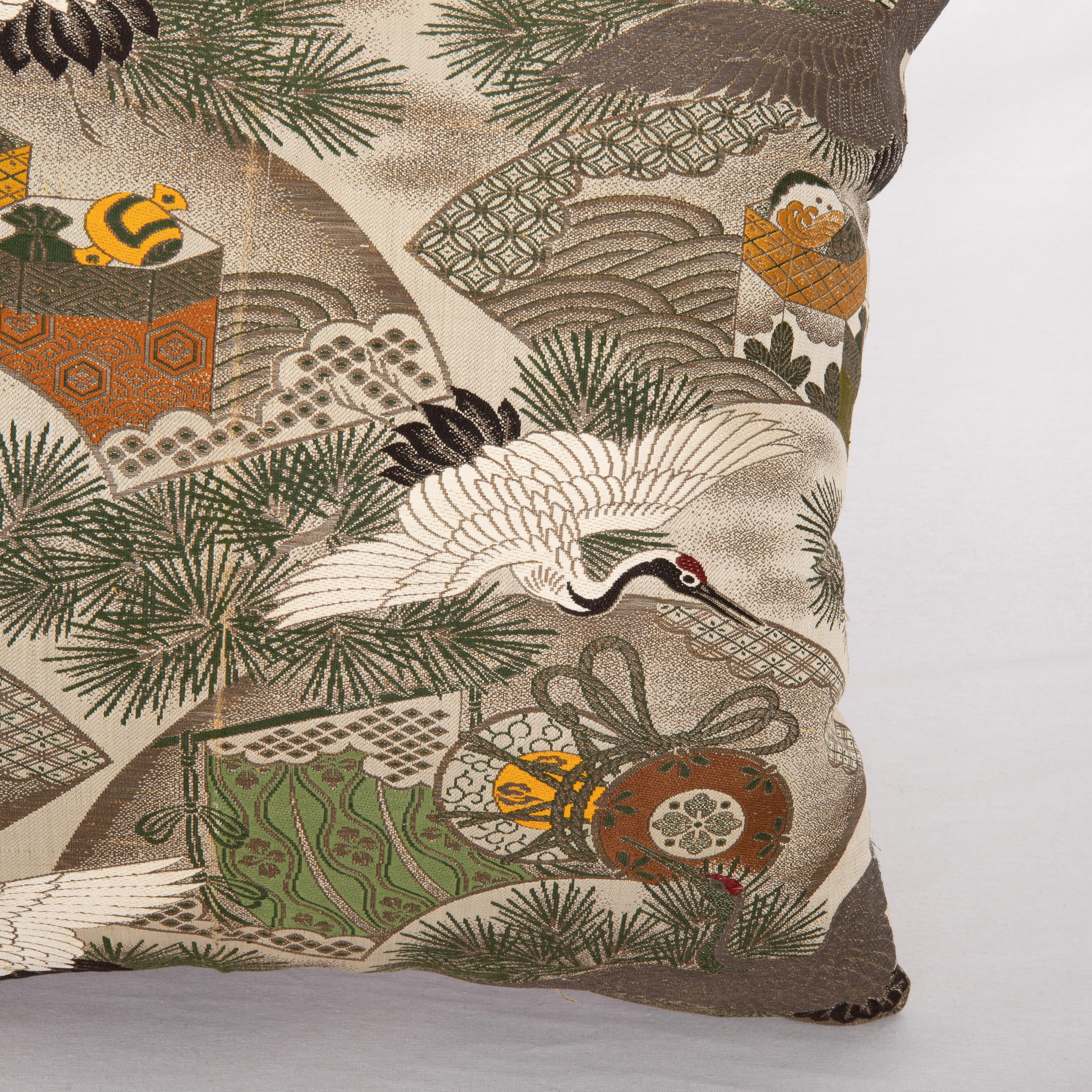Woven Pillow Cover Made from a Vintage Obi, Japan