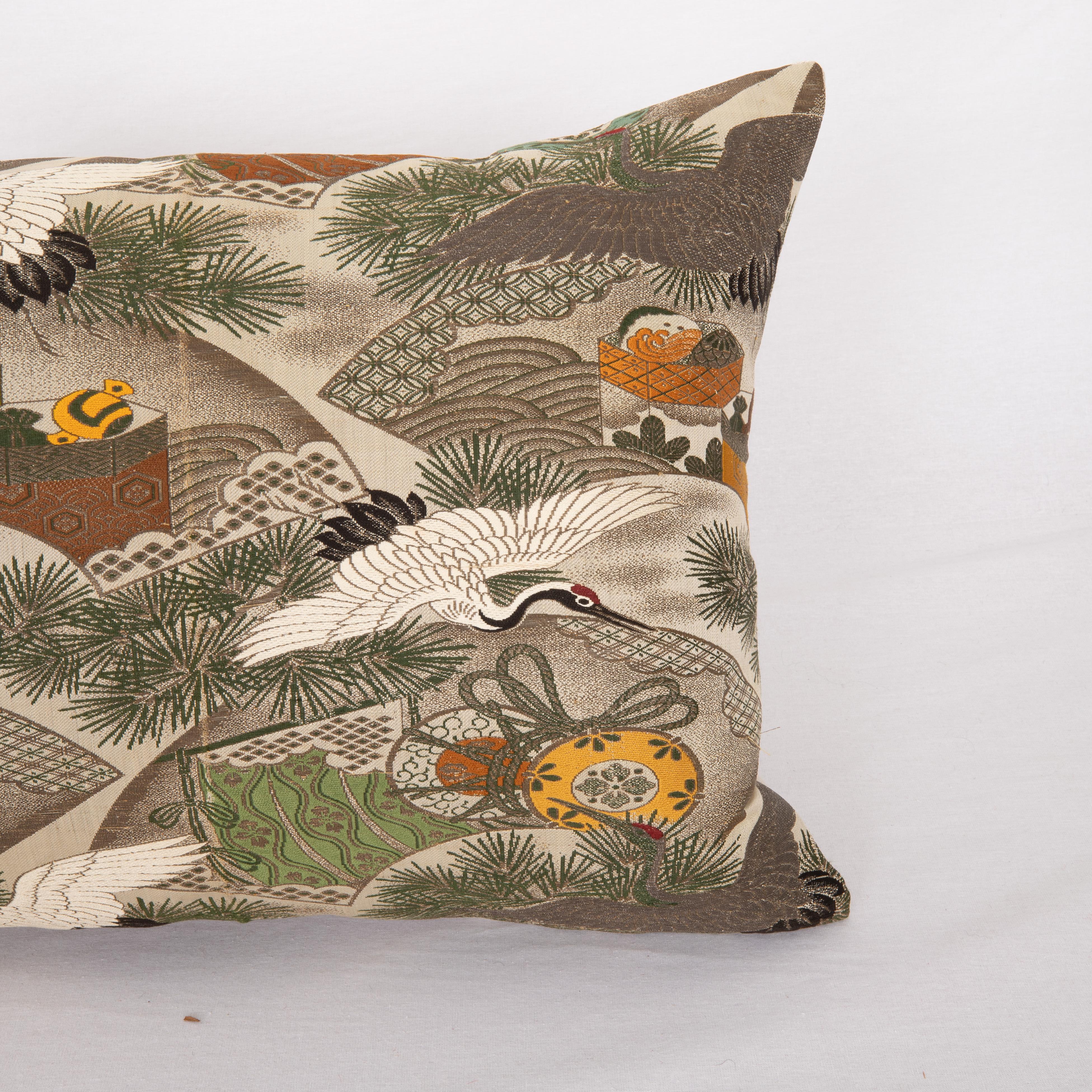 Woven Pillow Cover Made from a Vintage Obi, Japan For Sale