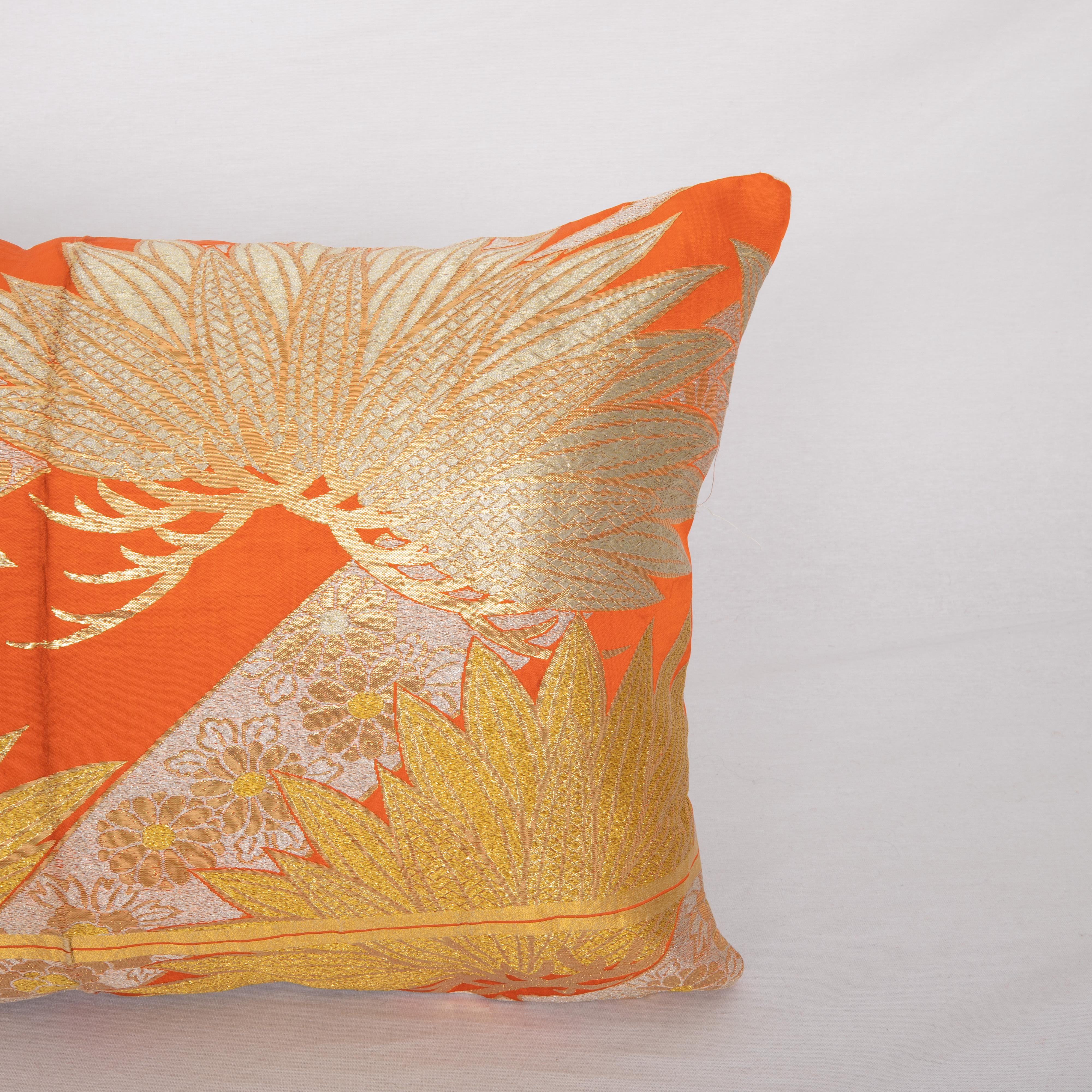 Woven Pillow Cover Made from a Vintage Obi, Japan For Sale