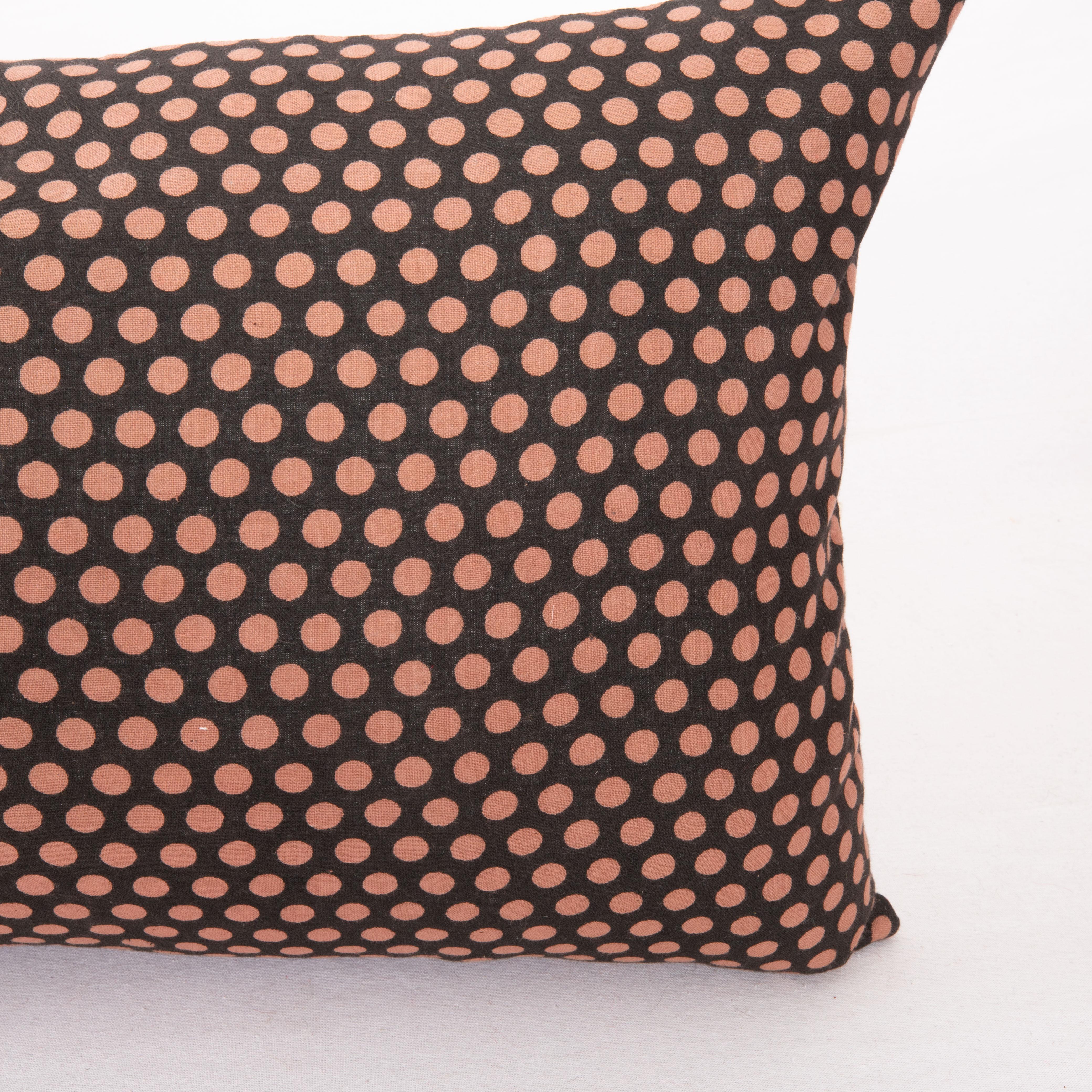 Kalamkari Pillow Cover Made from a Vintage Turkish Block Printed Panel For Sale