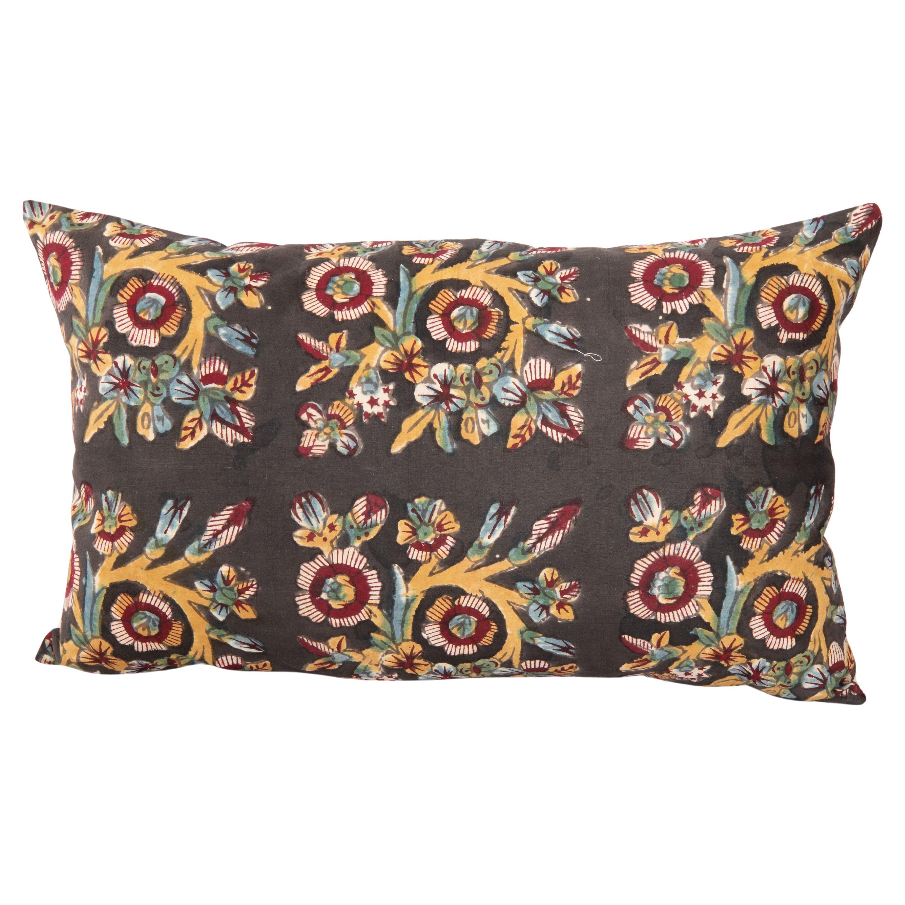 Pillow Cover Made from a Vintage Turkish Block Printed Panel
