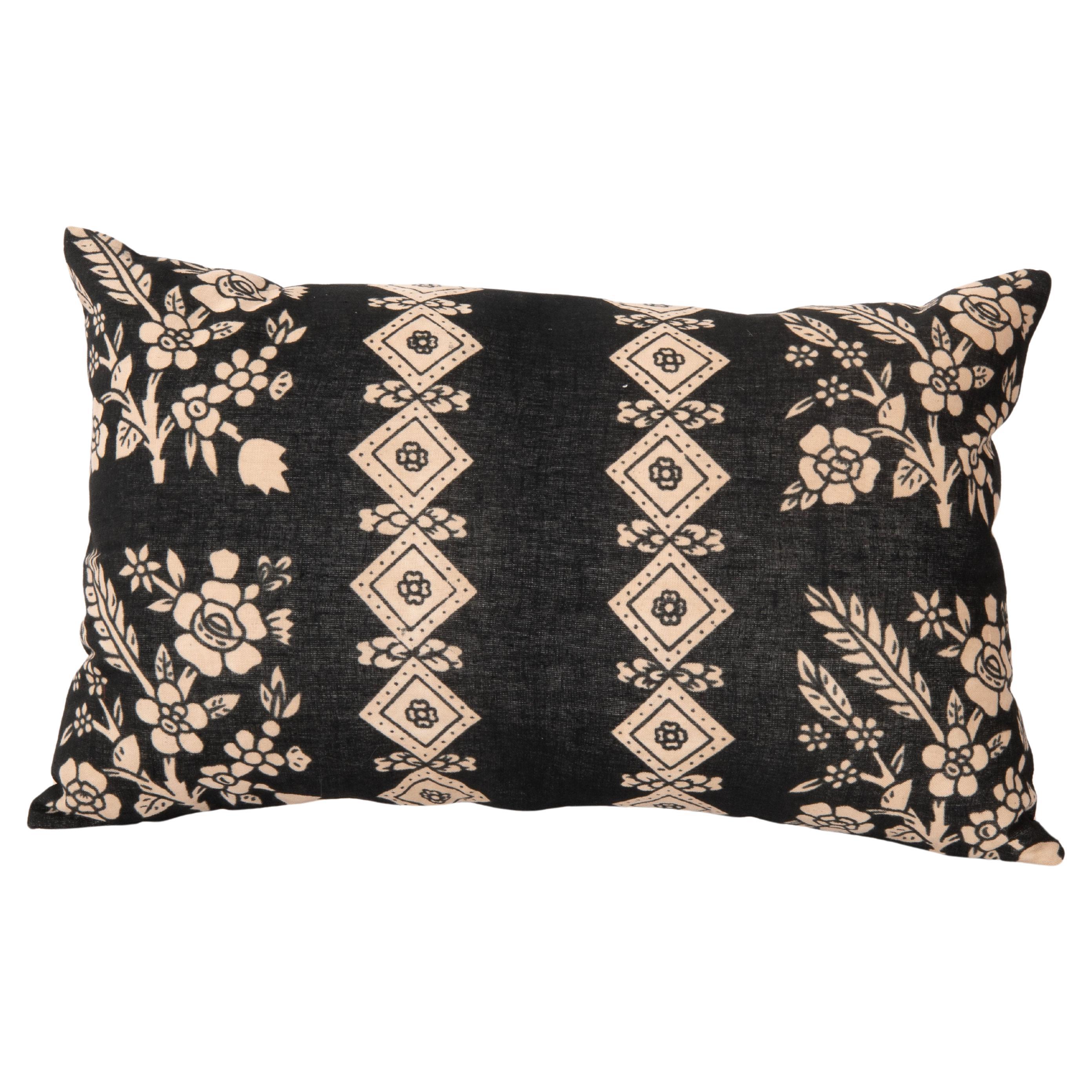 Pillow Cover Made from a Vintage Turkish Block Printed Panel