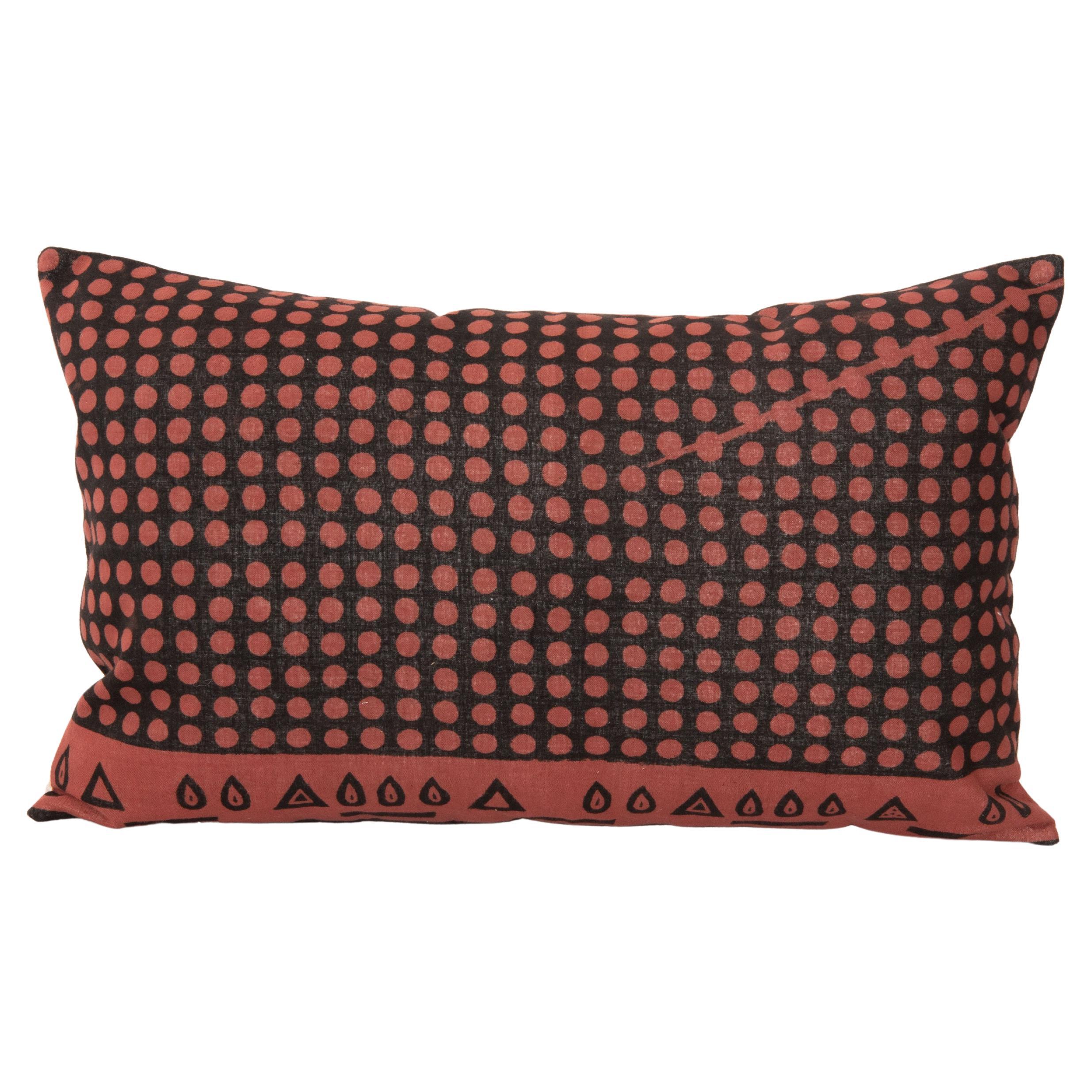 Pillow Cover Made from a Vintage Turkish Block Printed Panel For Sale