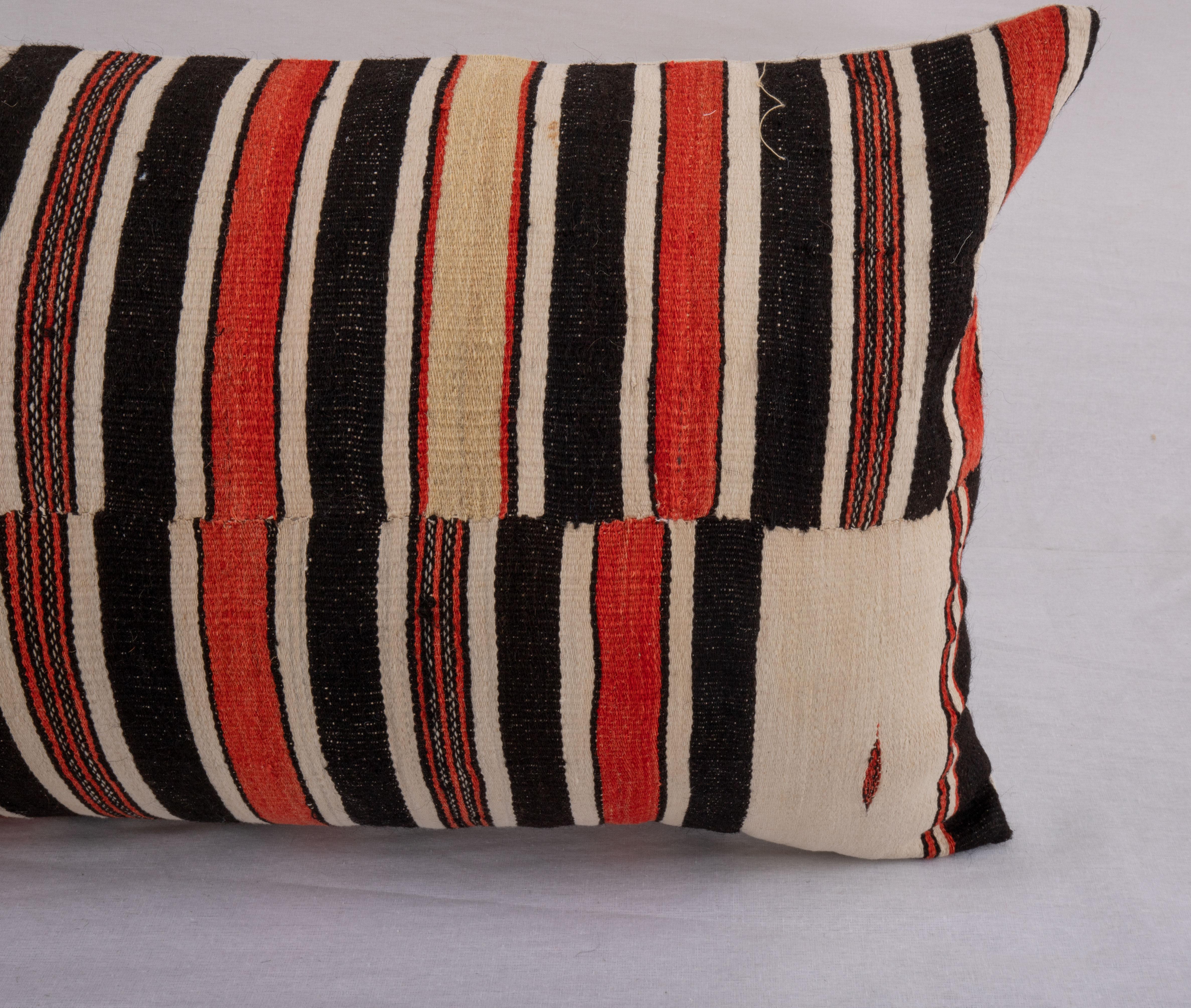 Malian  Pillow Cover Made from a Vintage West African Fulani Blanket For Sale