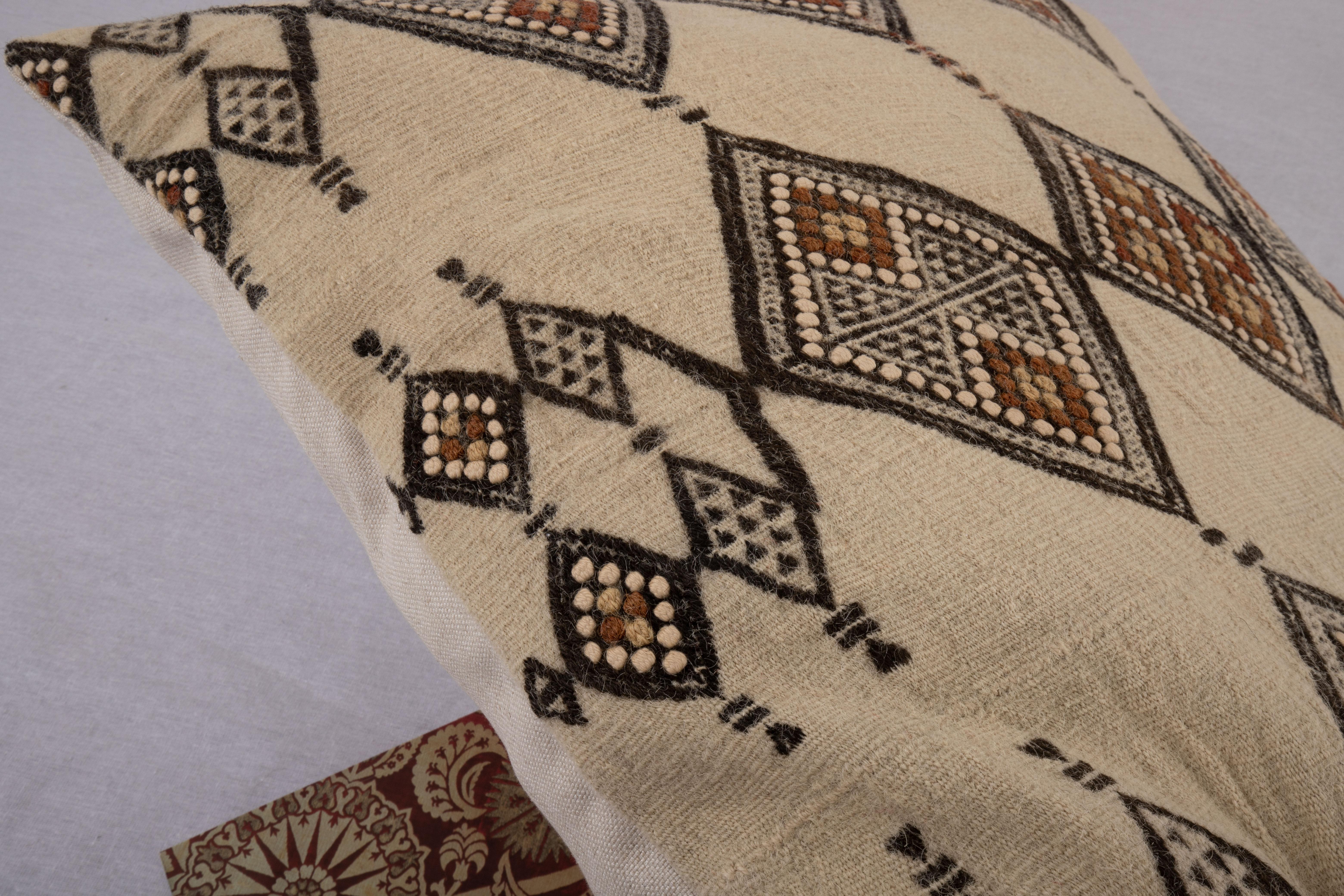 Hand-Woven Pillow Cover Made from a Vintage West African Fulani Blanket   For Sale