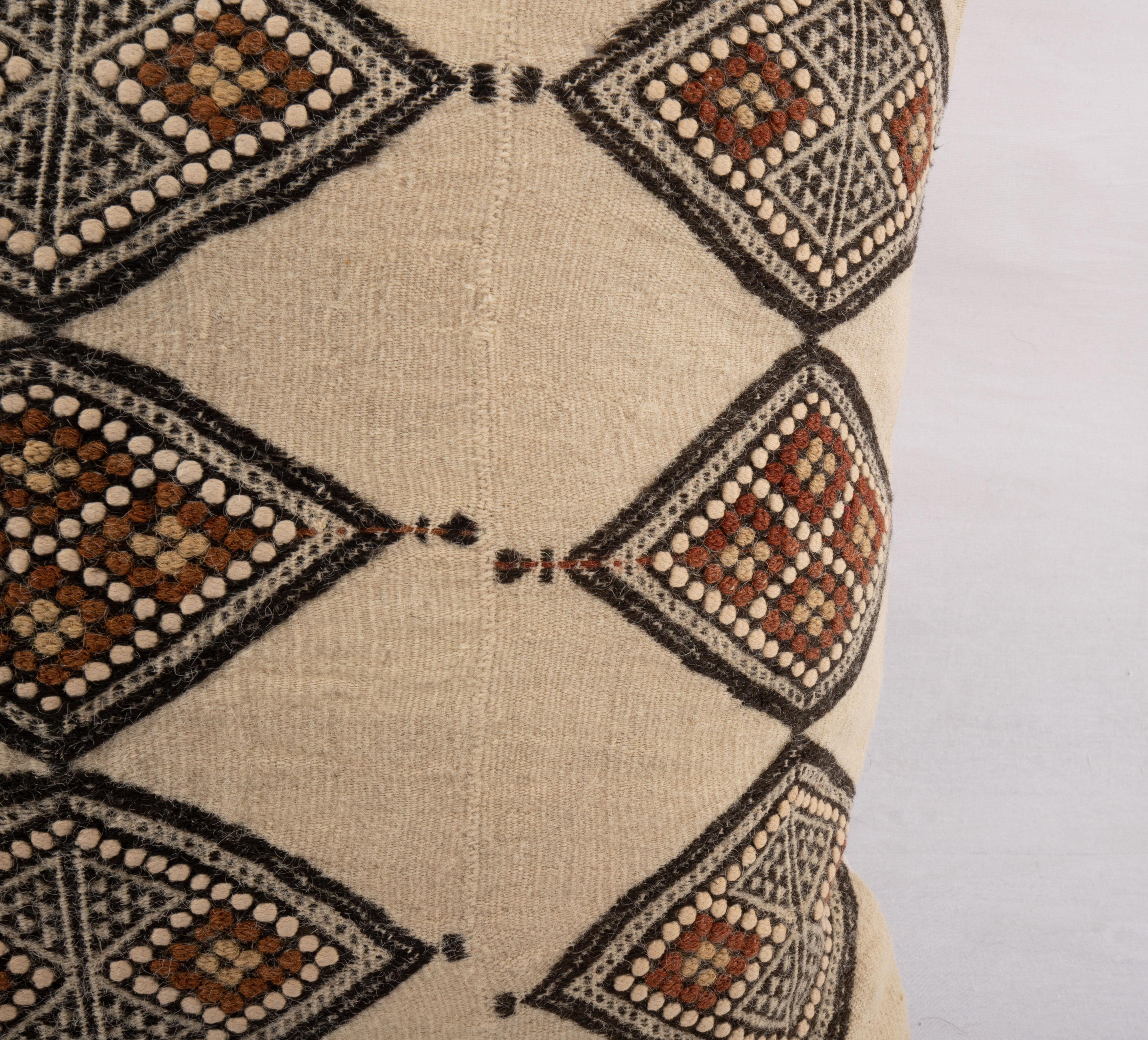 Hand-Woven Pillow Cover Made from a Vintage West African Fulani Blanket   For Sale