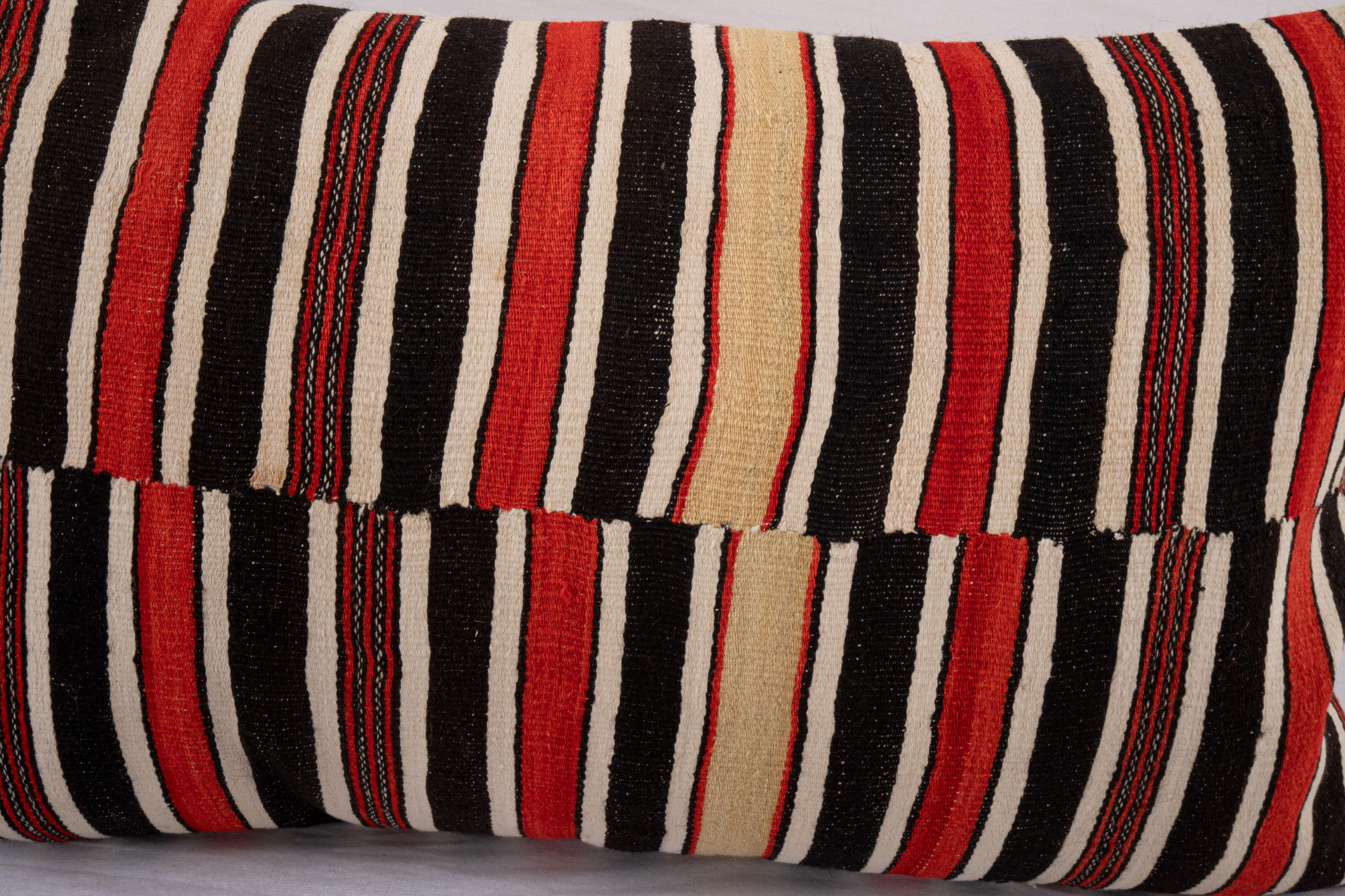 Hand-Woven Pillow Cover Made from a Vintage West African Fulani Blanket For Sale