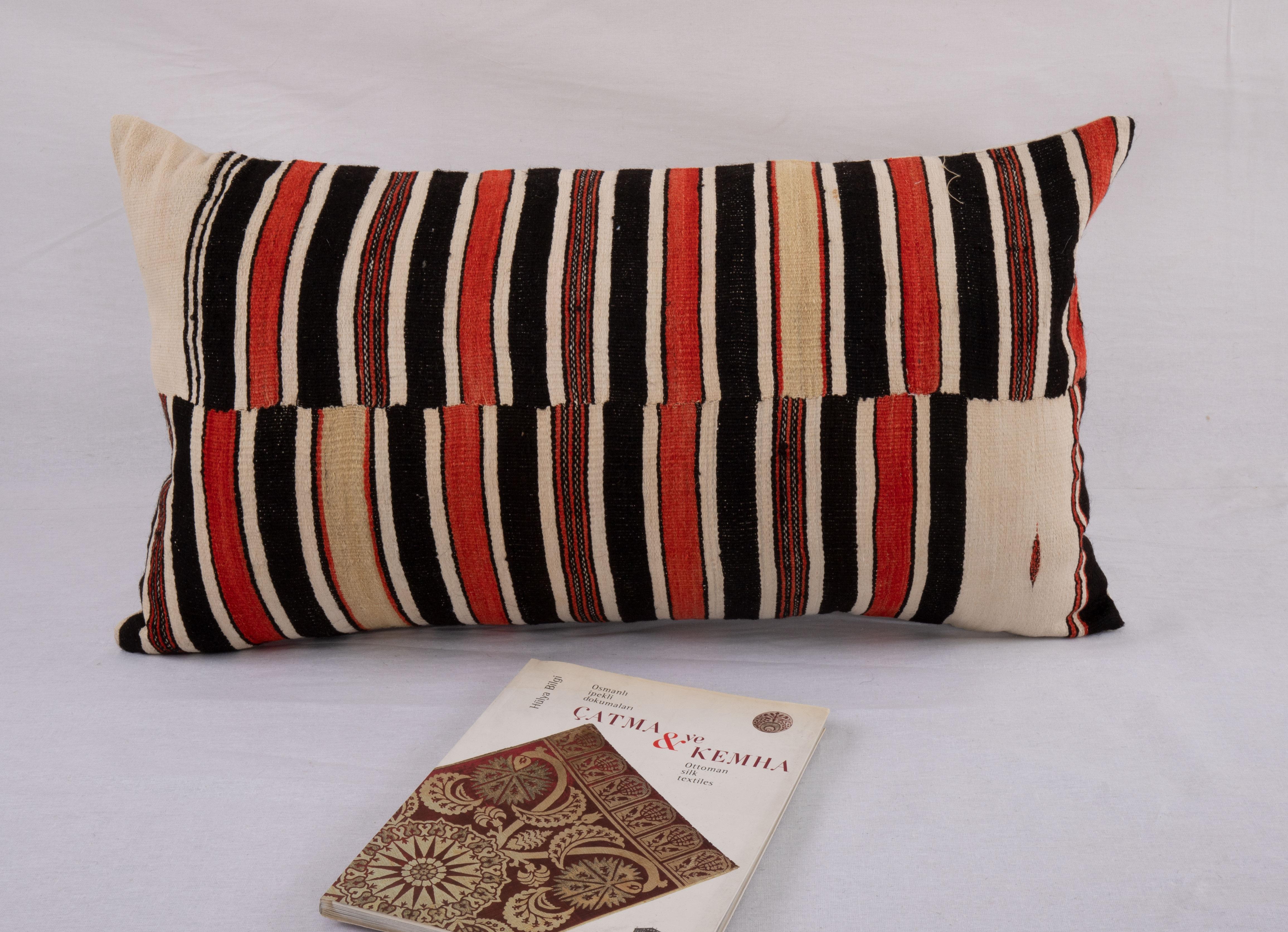 Hand-Woven  Pillow Cover Made from a Vintage West African Fulani Blanket For Sale