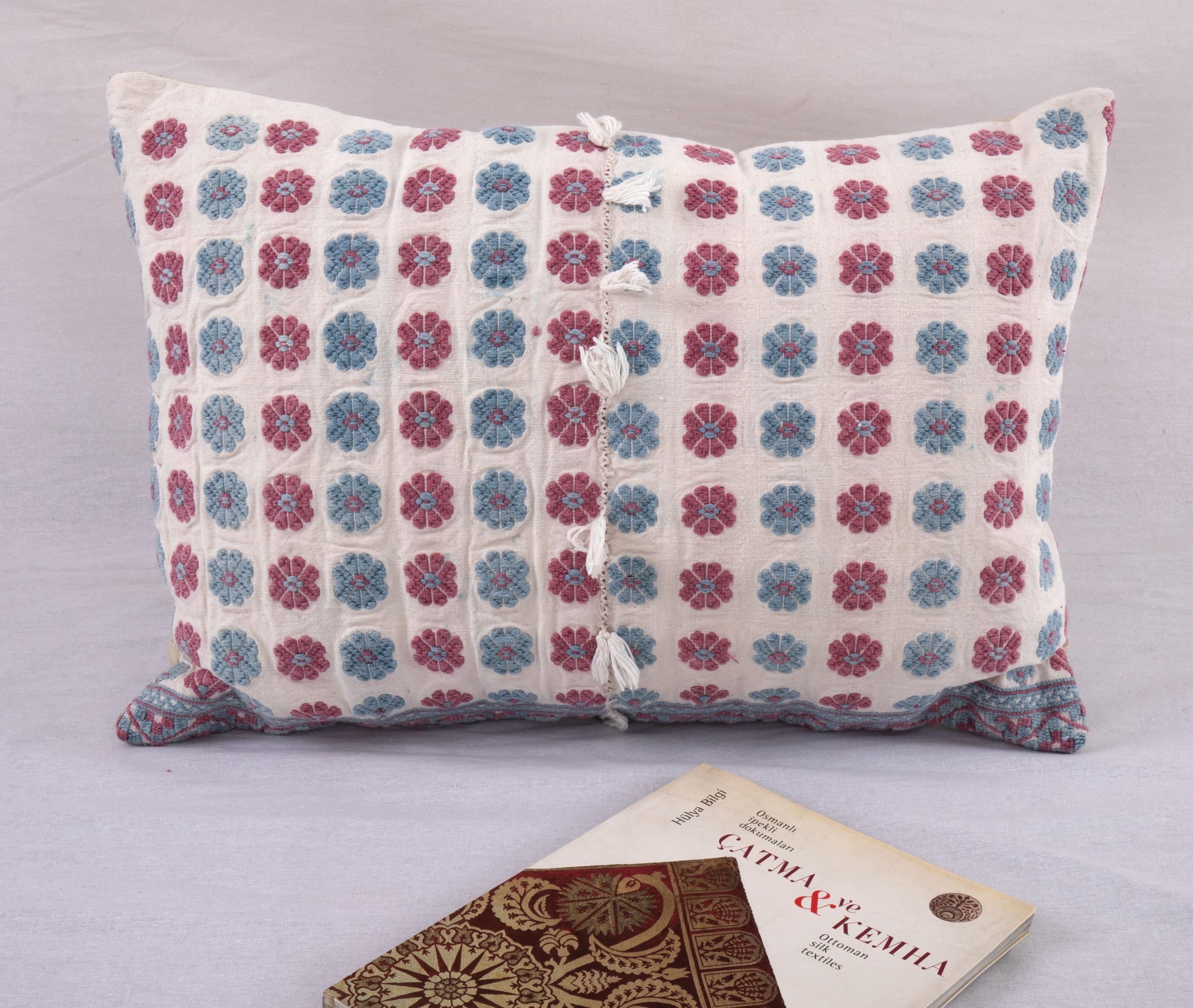 Folk Art Pillow Cover Made from an Anatolian Embroidered Skirt, 2nd Quarter 20th C. For Sale