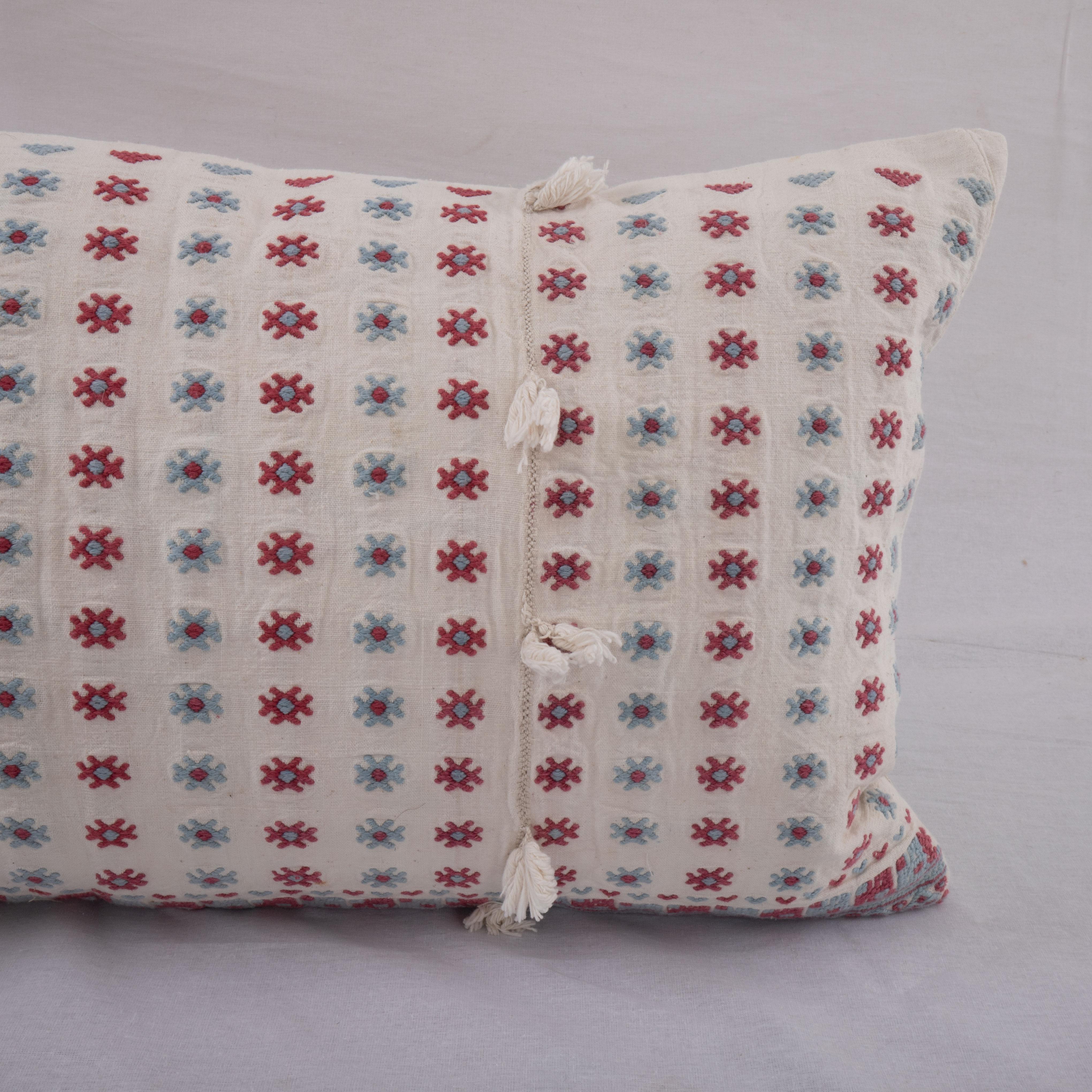 Turkish Pillow Cover Made from an Anatolian Embroidered Skirt, 2nd Quarter 20th C. For Sale