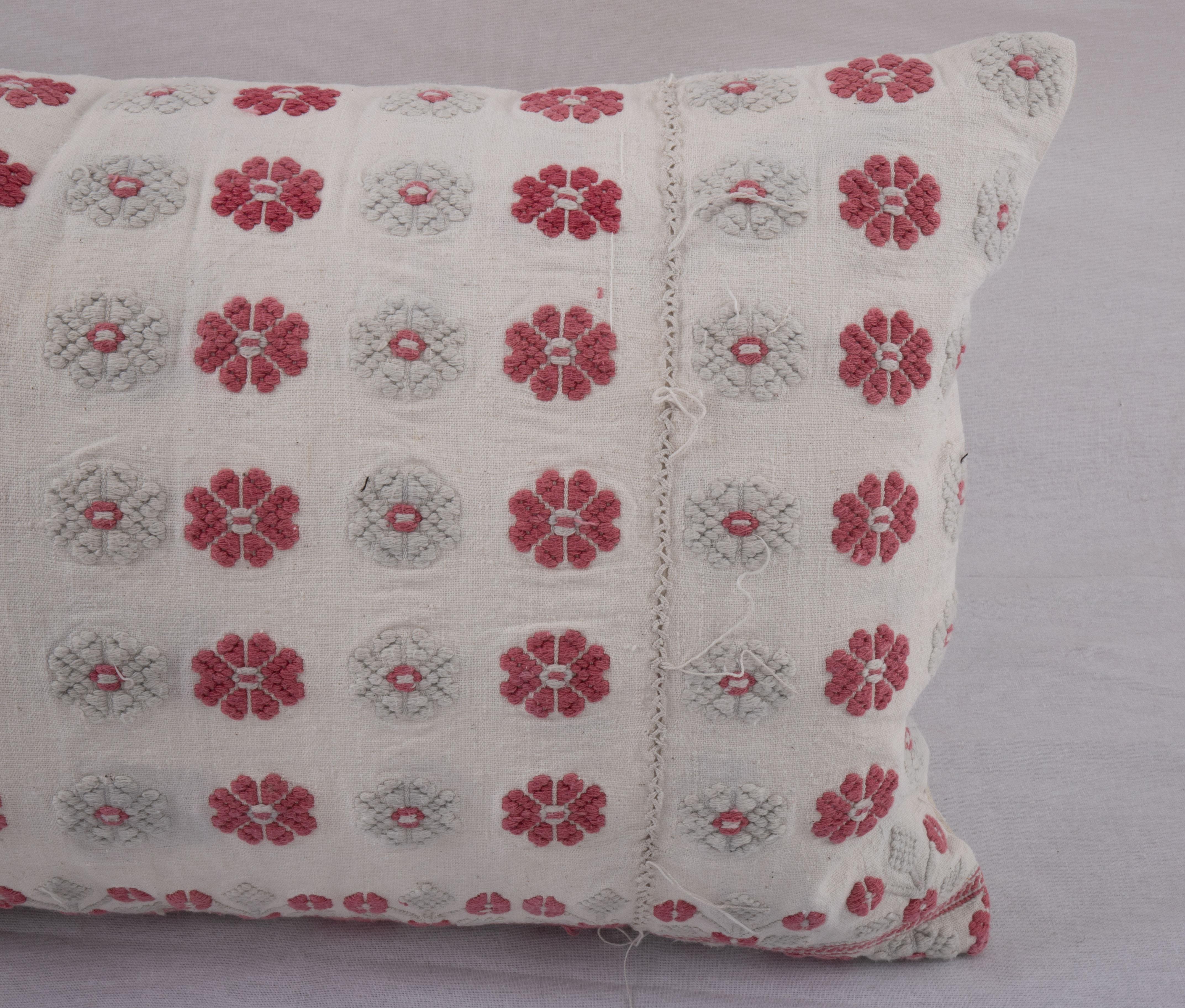 Turkish Pillow Cover Made from an Anatolian Embroidered Skirt, 2nd Quarter 20th C. For Sale