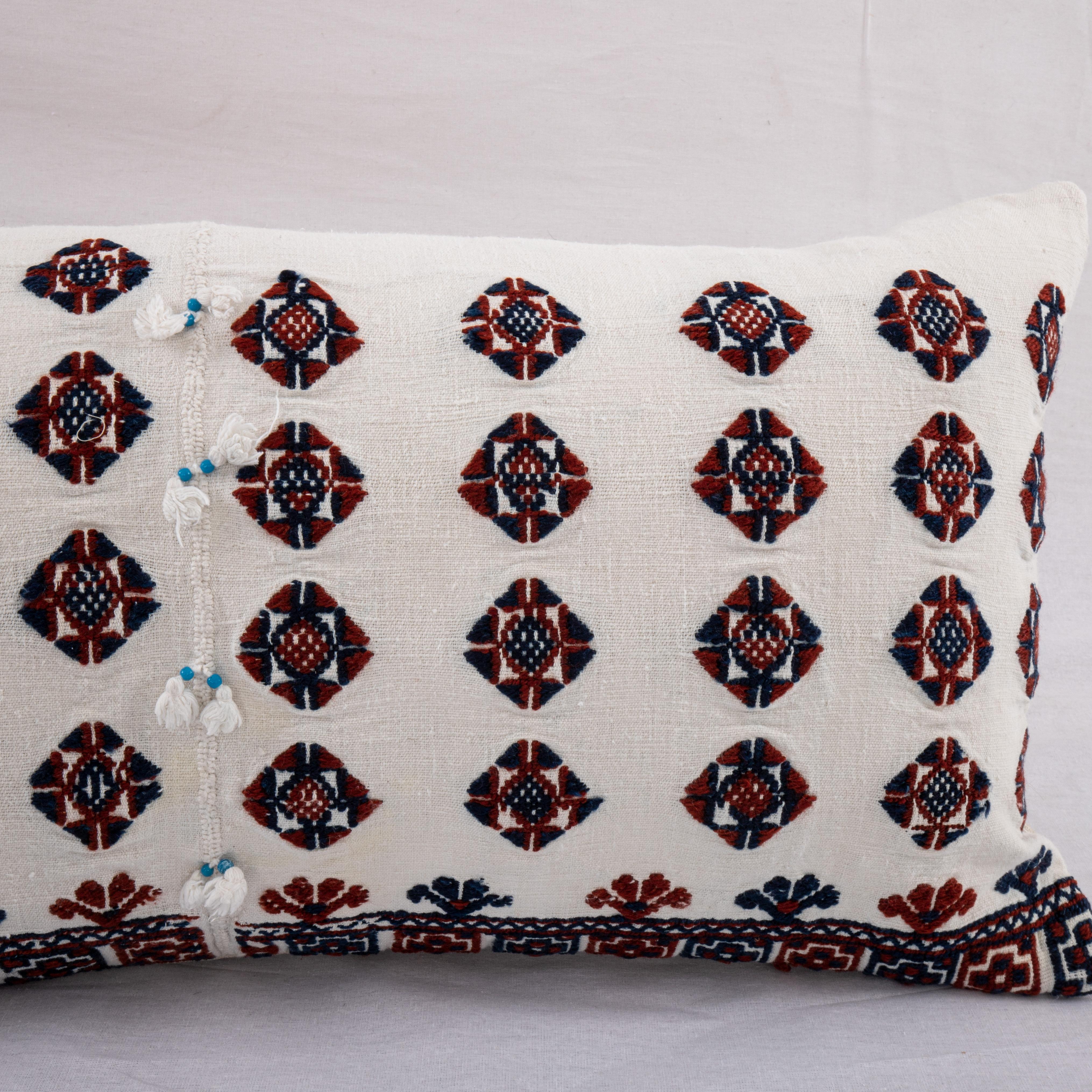 Pillow Cover Made from an Anatolian Embroidered Skirt, 2nd Quarter 20th C. In Good Condition For Sale In Istanbul, TR