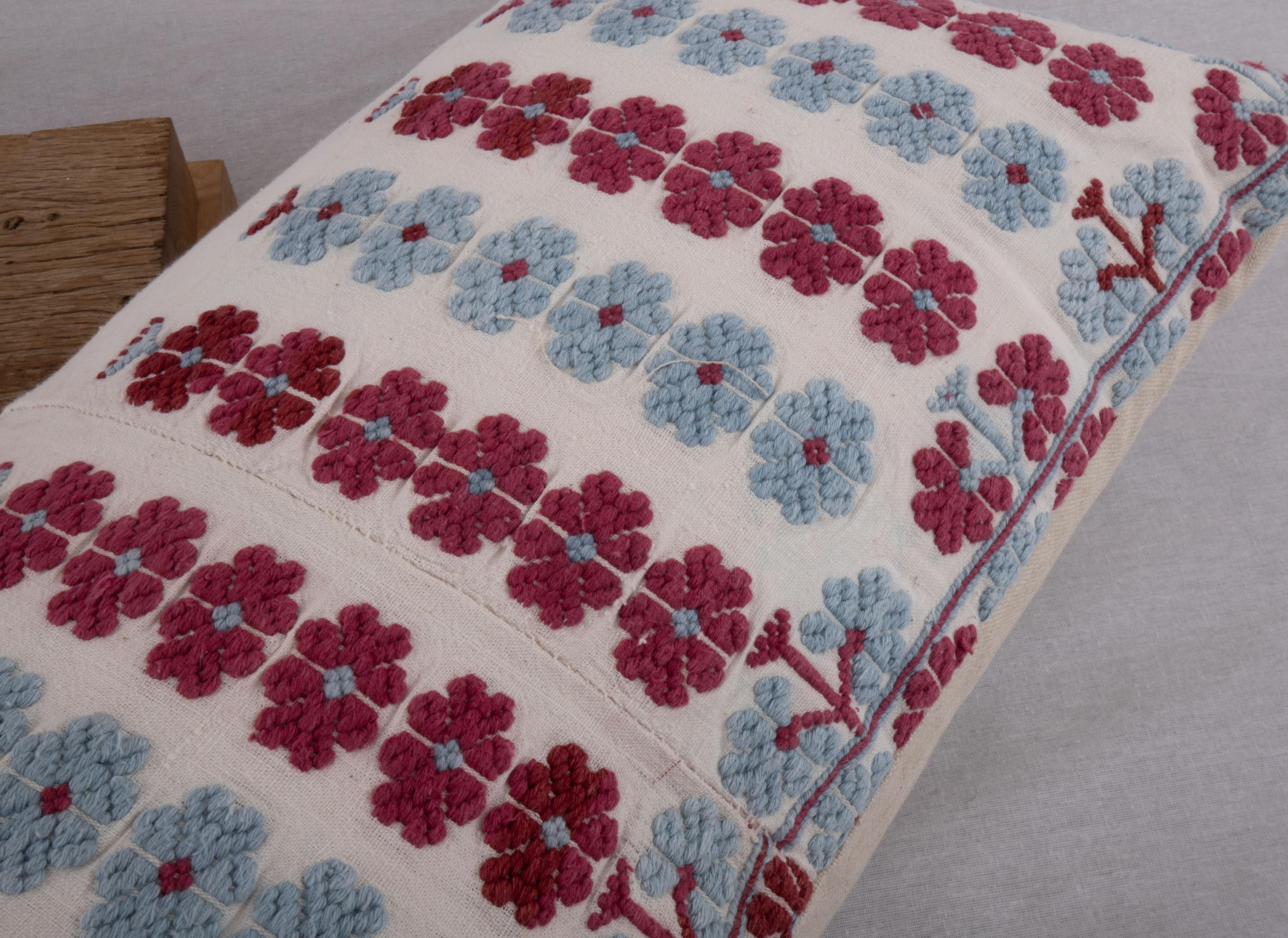 Pillow Cover Made from an Anatolian Embroidered Skirt, 2nd Quarter 20th C. In Good Condition For Sale In Istanbul, TR