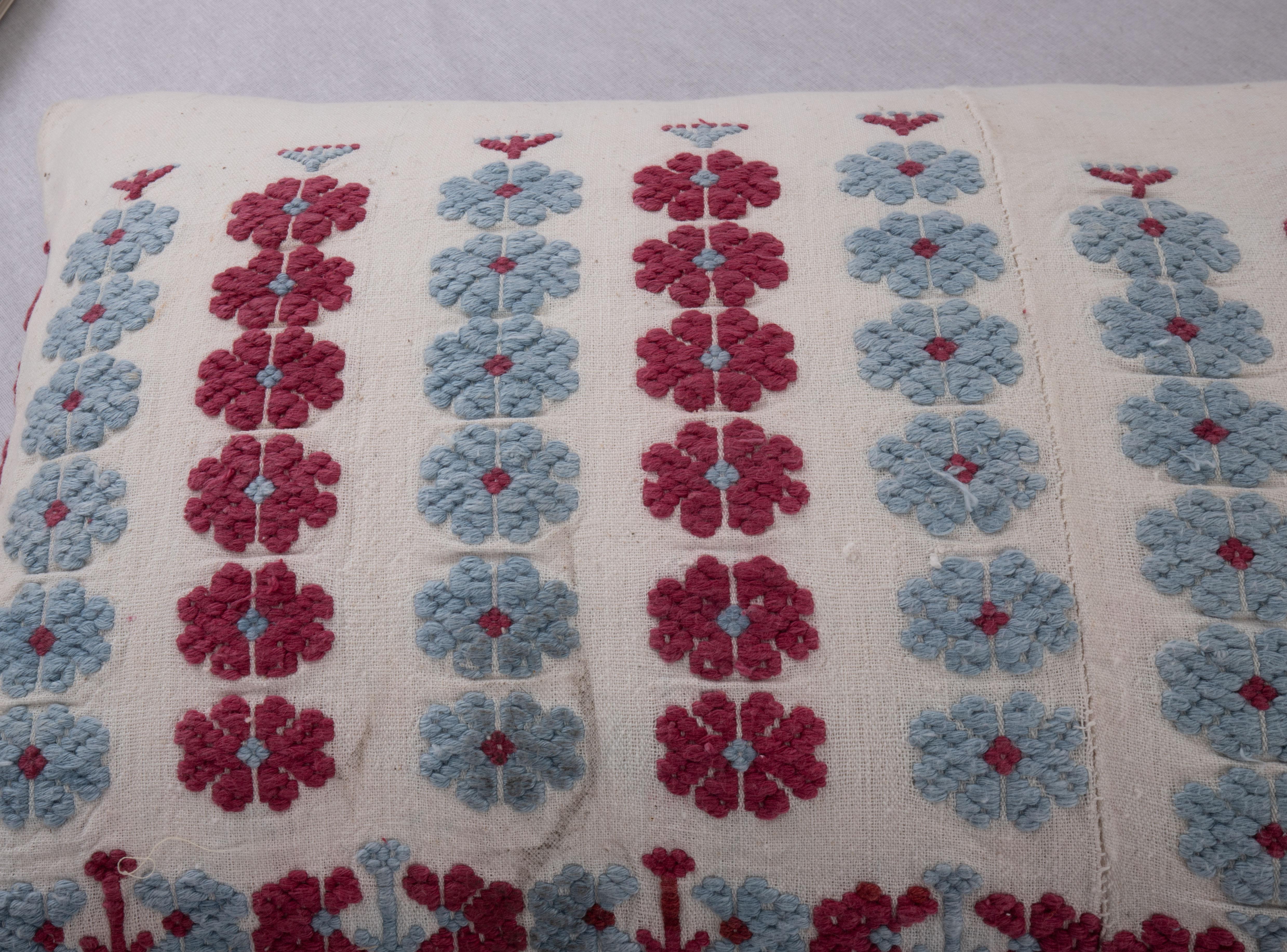 20th Century Pillow Cover Made from an Anatolian Embroidered Skirt, 2nd Quarter 20th C. For Sale