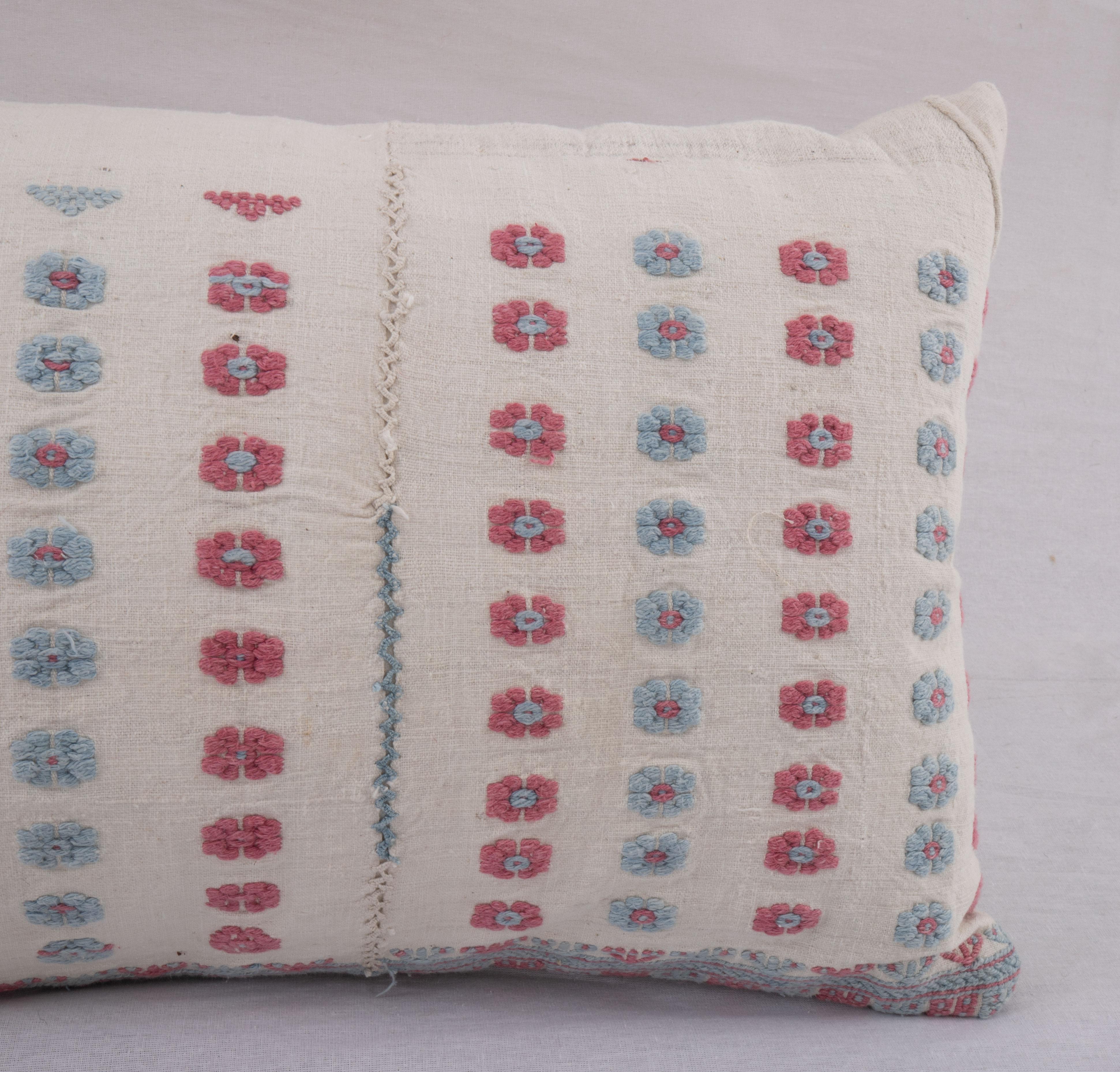 20th Century Pillow Cover Made from an Anatolian Embroidered Skirt, 2nd Quarter 20th C. For Sale