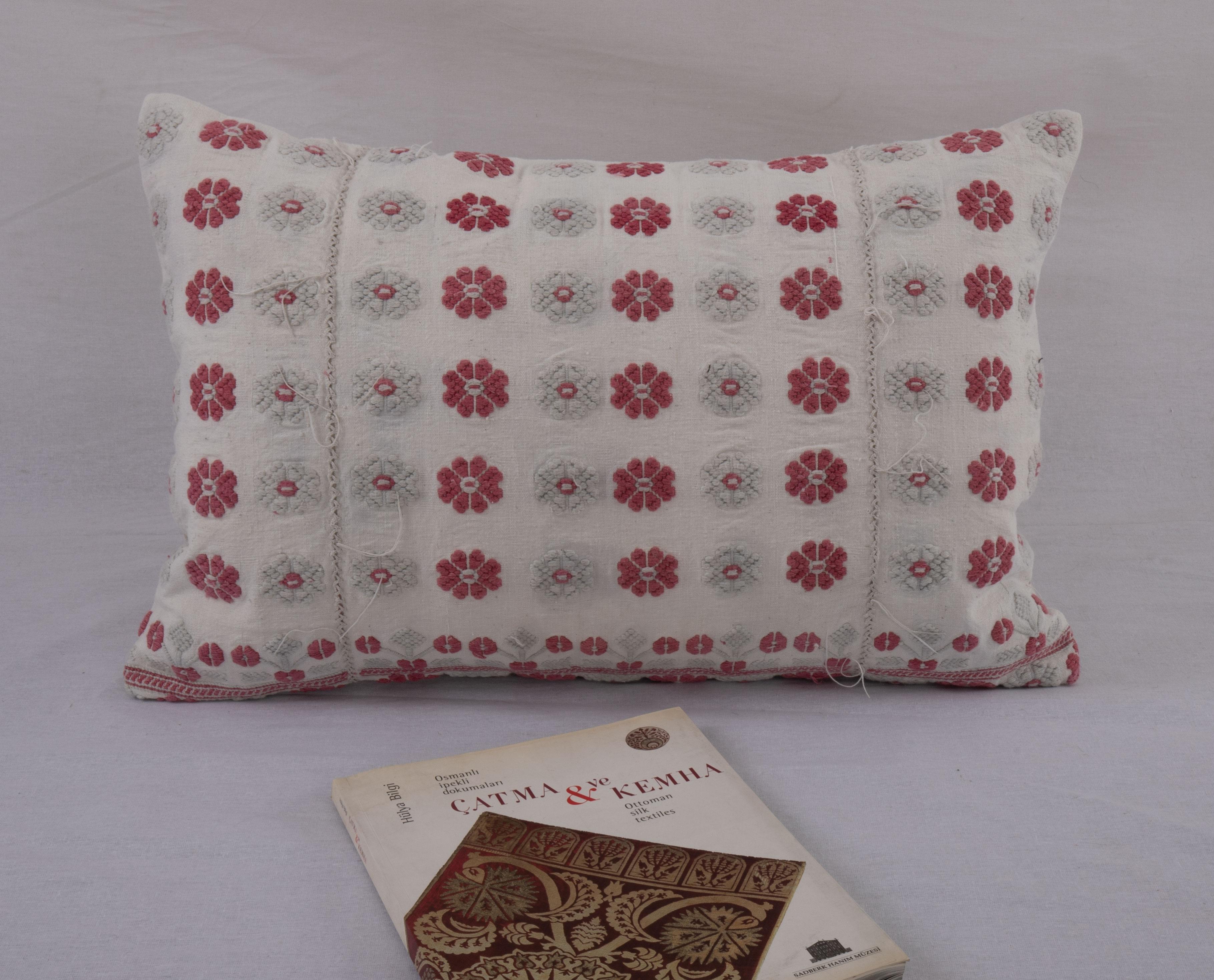 Cotton Pillow Cover Made from an Anatolian Embroidered Skirt, 2nd Quarter 20th C. For Sale