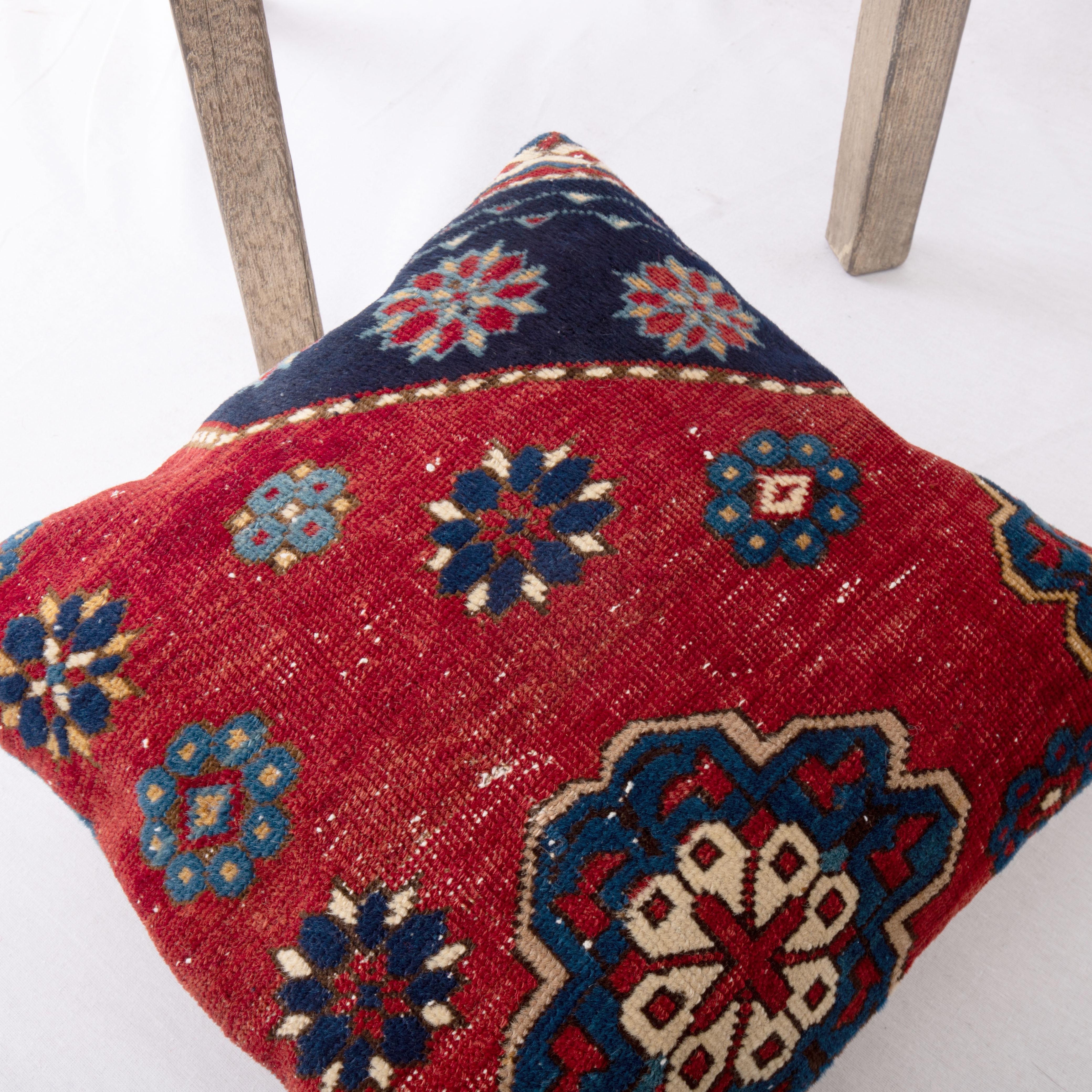 20th Century Pillow Cover Made from an Antique Caucasian Baku Shirvan Rug Fragment For Sale