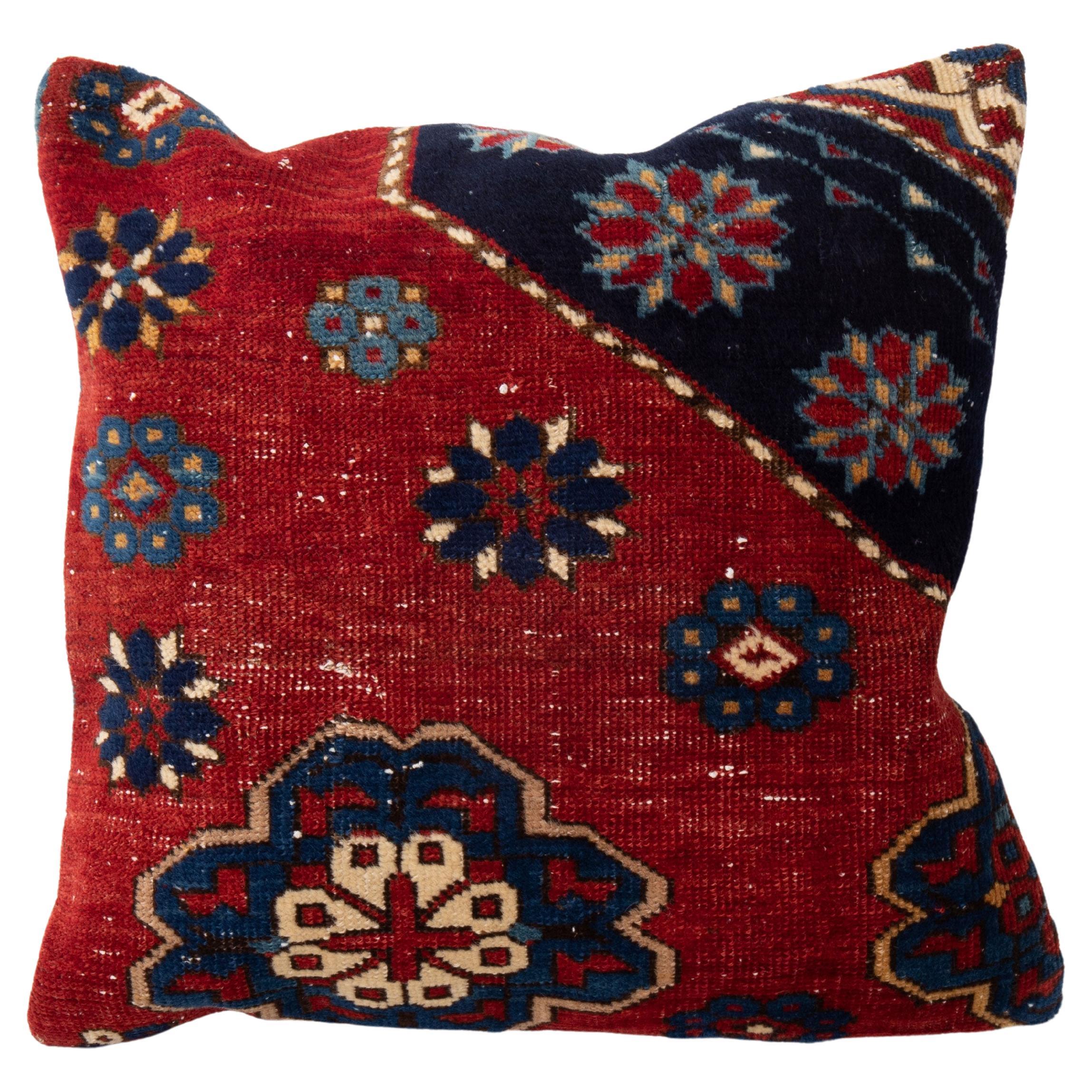Pillow Cover Made from an Antique Caucasian Baku Shirvan Rug Fragment