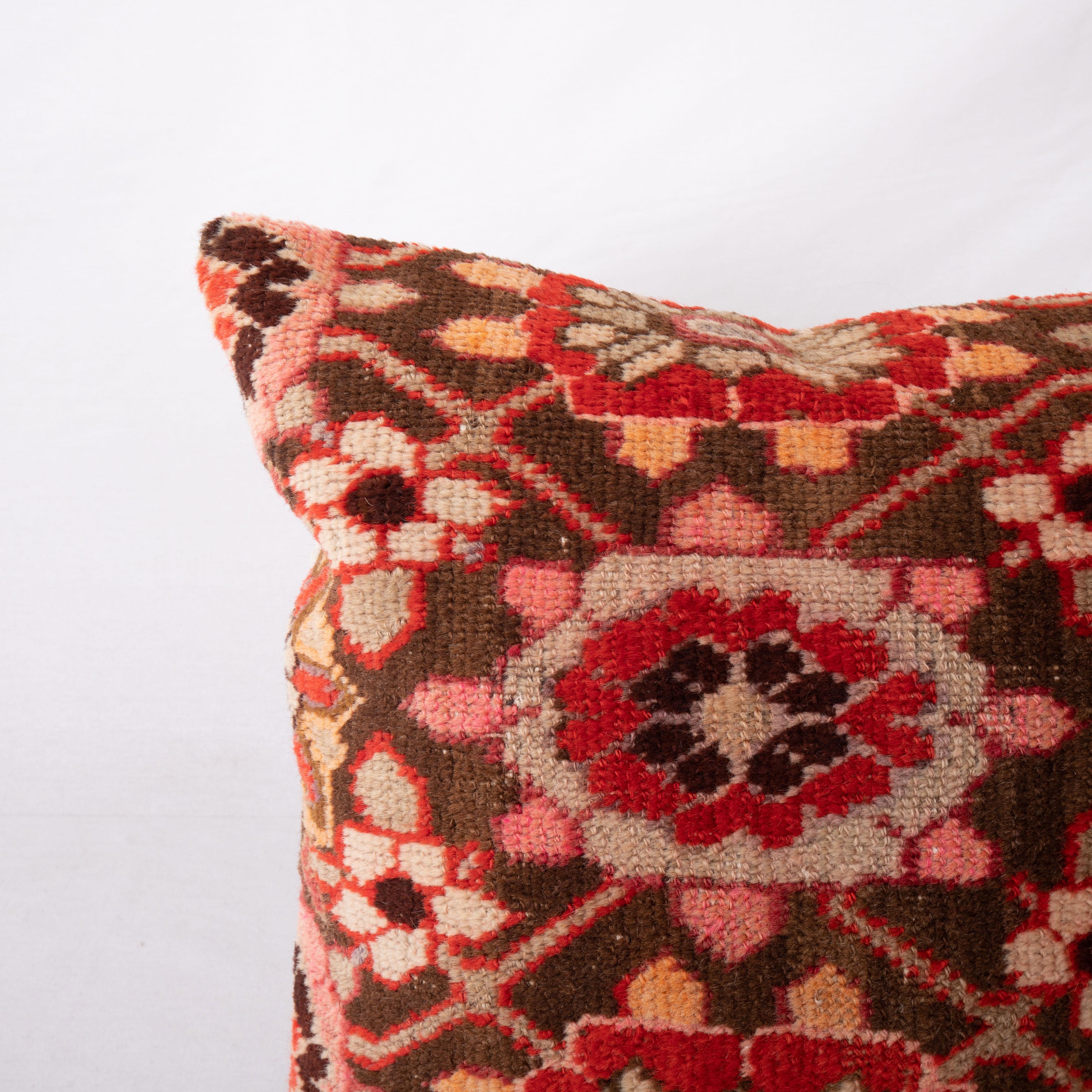 Tribal Pillow Cover Made from an Antique Caucasian Karabagkh Rug Fragment For Sale