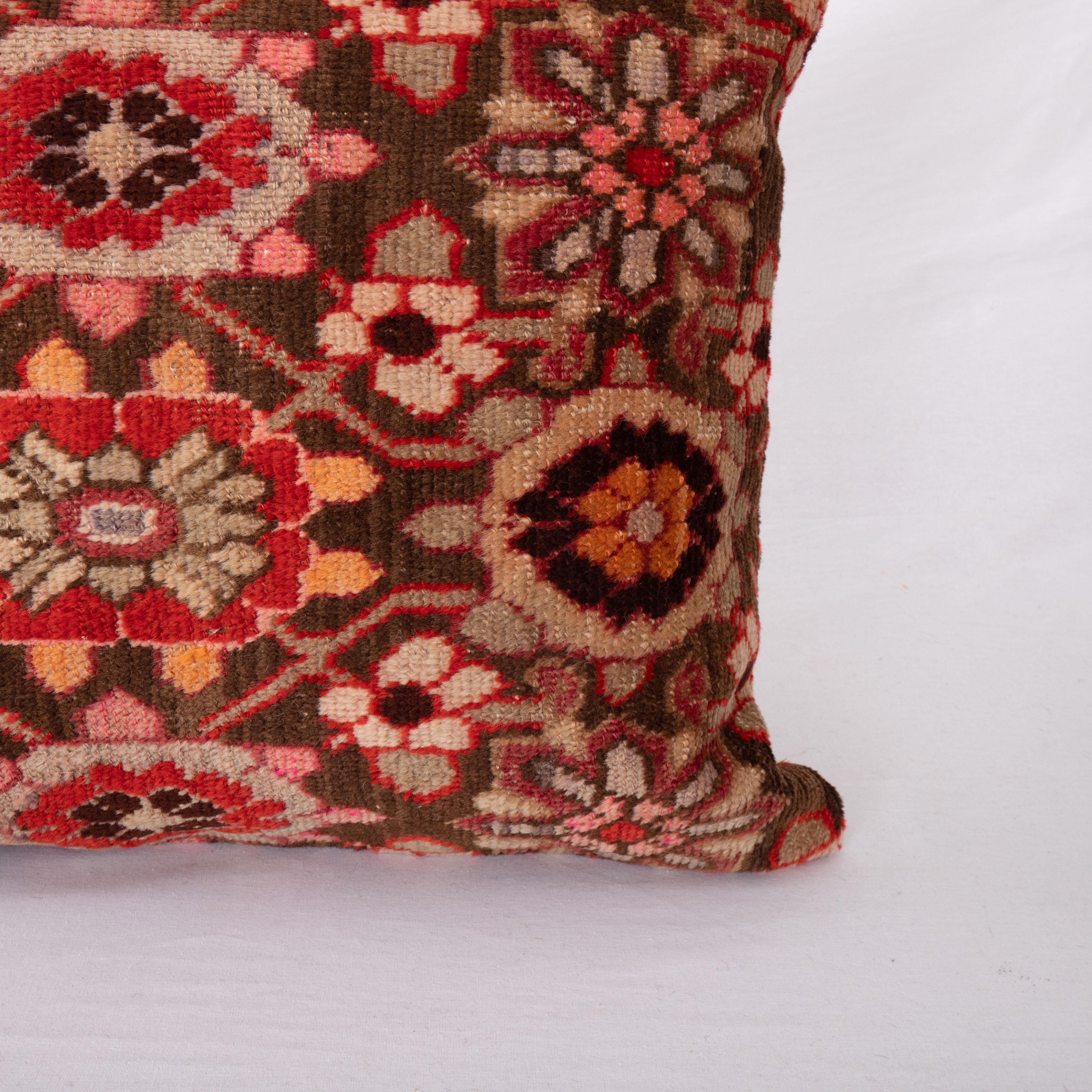 Hand-Woven Pillow Cover Made from an Antique Caucasian Karabagkh Rug Fragment For Sale