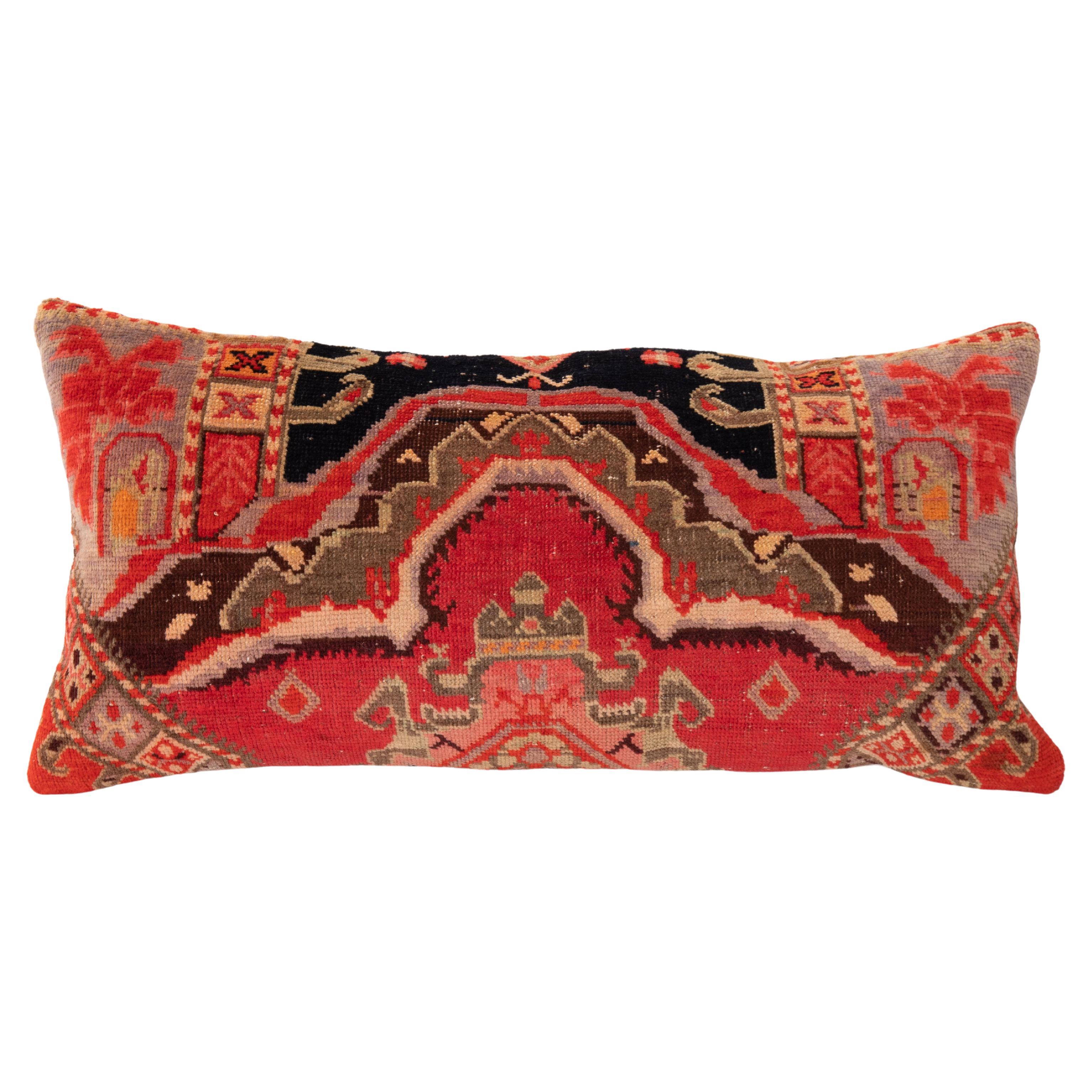 Pillow Cover Made from an Antique Caucasian Karabagkh Rug Fragment For Sale