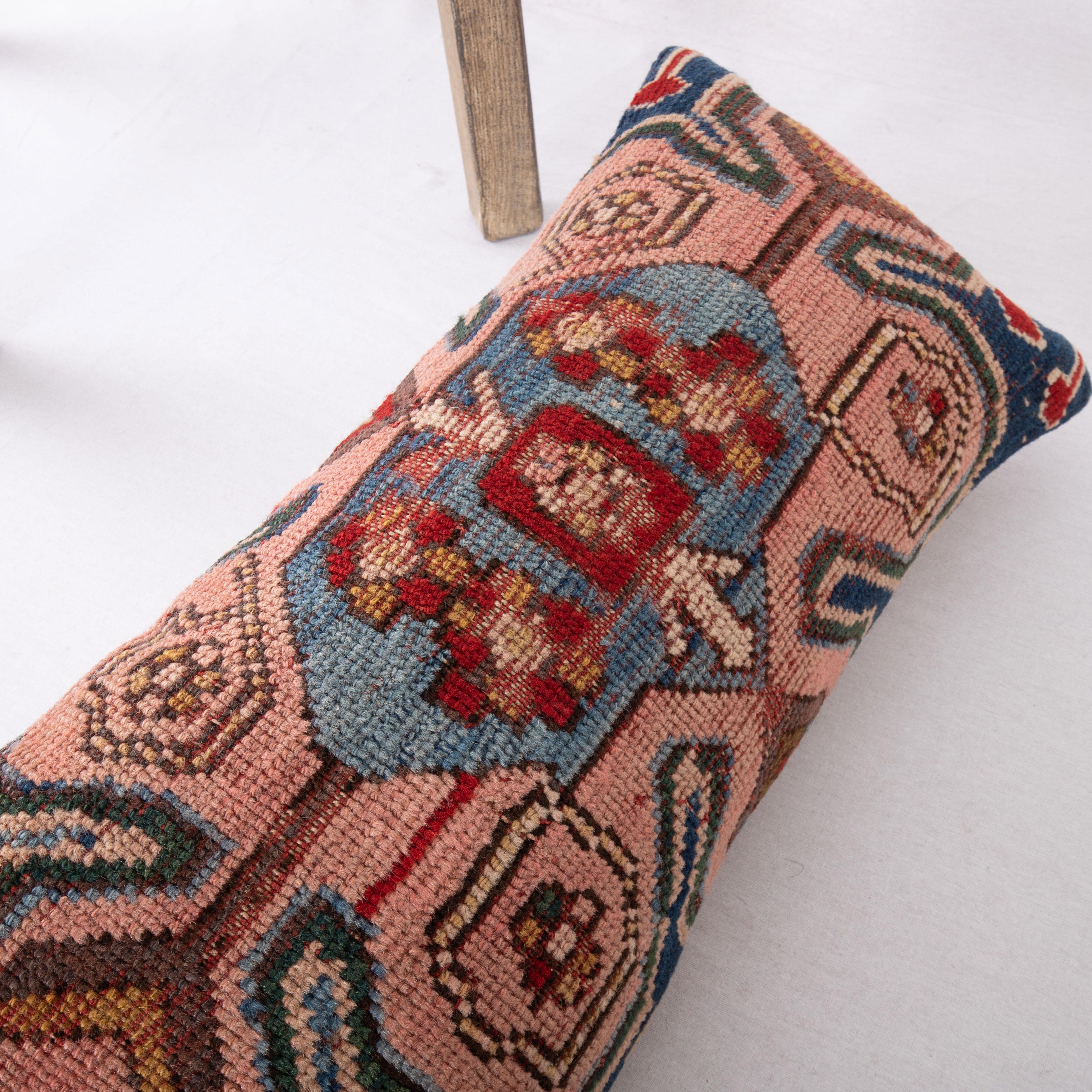 Pillow Cover Made from an Antique Caucasian Rug Fragment, Late 19th C. For Sale 1