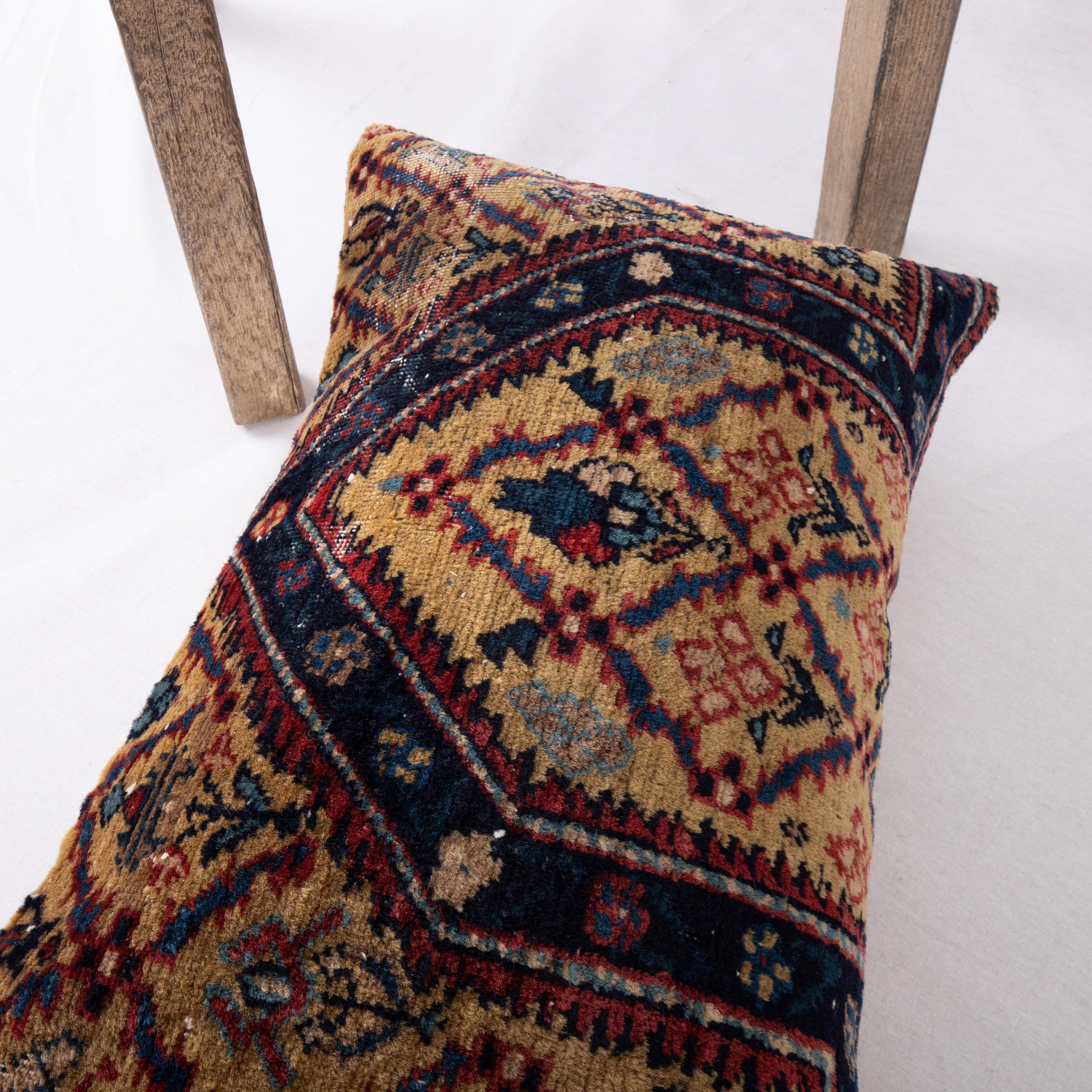 20th Century Pillow Cover Made from an Antique Caucasian Shirvan Rug Fragment For Sale