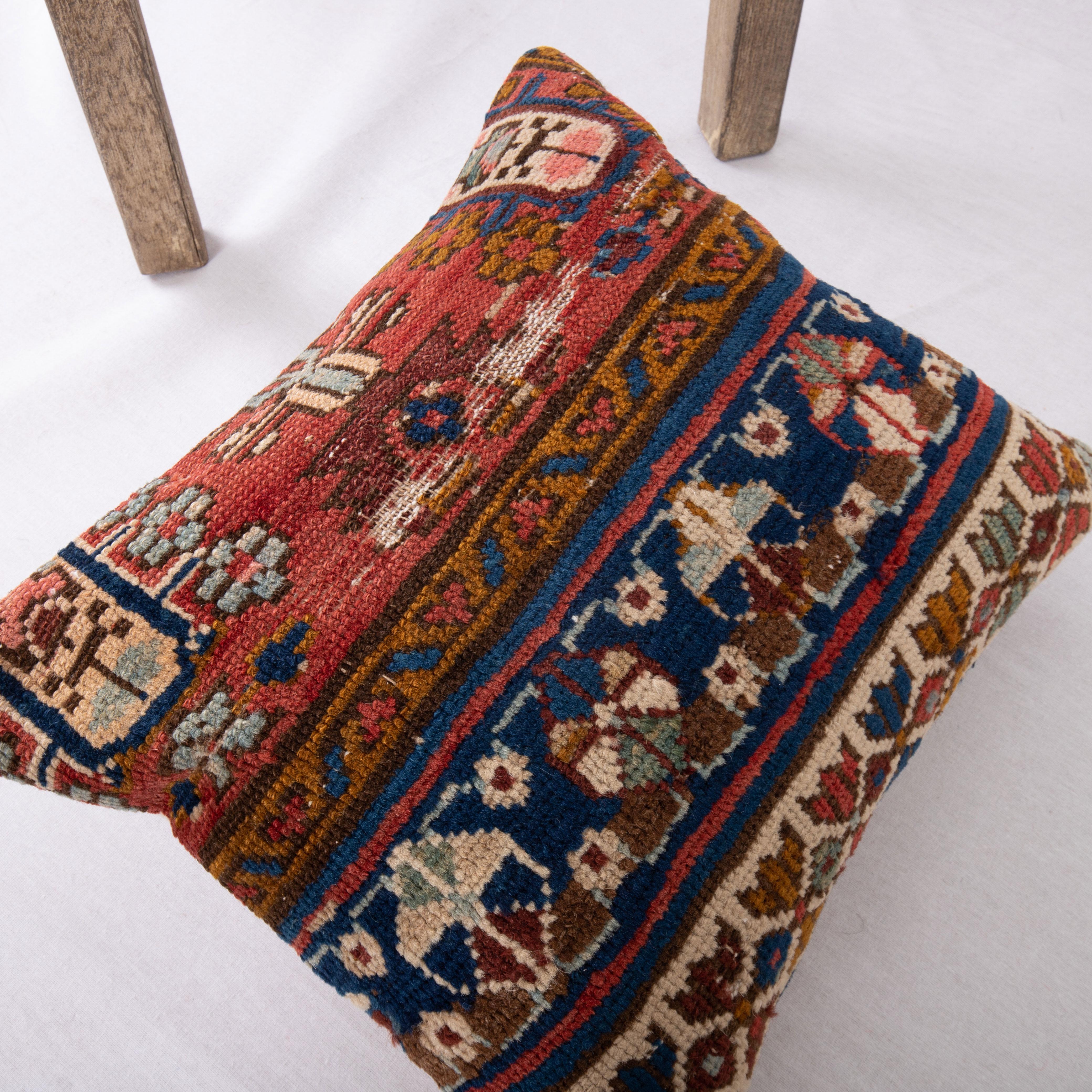 19th Century Pillow Cover Made from an Antique Caucasian Shirvan Rug Fragment For Sale