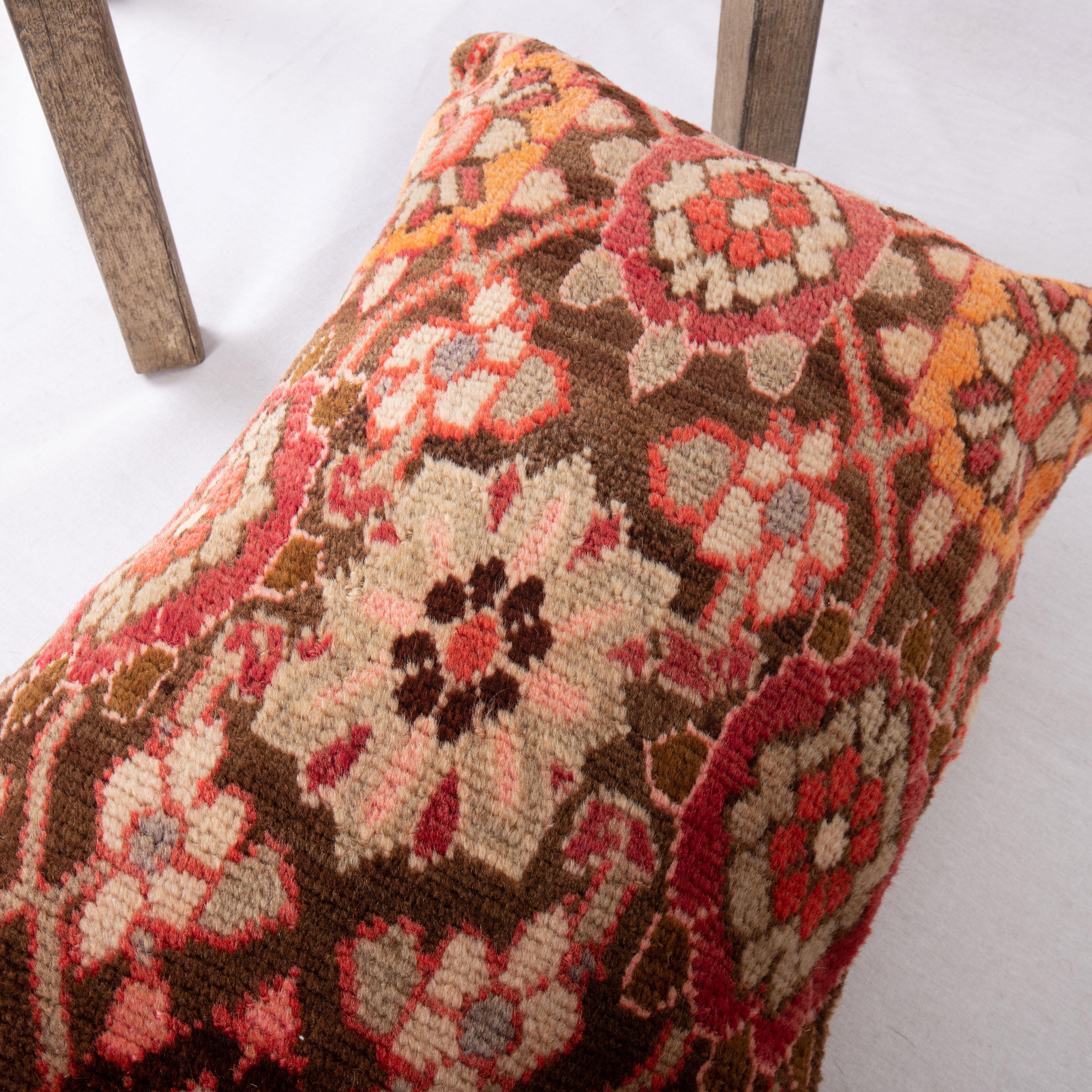 Wool Pillow Cover Made from an Antique Caucasian Shirvan Rug Fragment For Sale