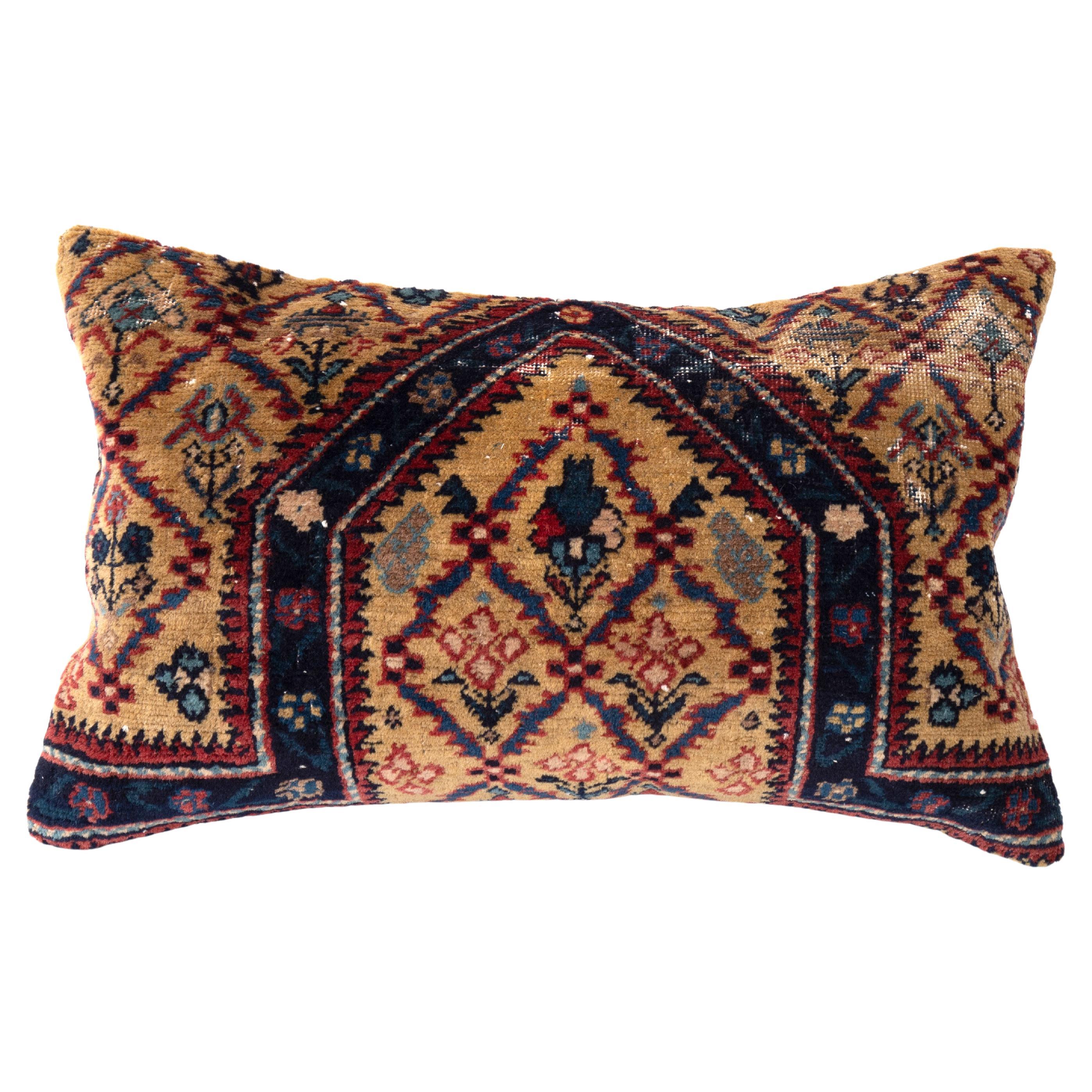 Pillow Cover Made from an Antique Caucasian Shirvan Rug Fragment For Sale