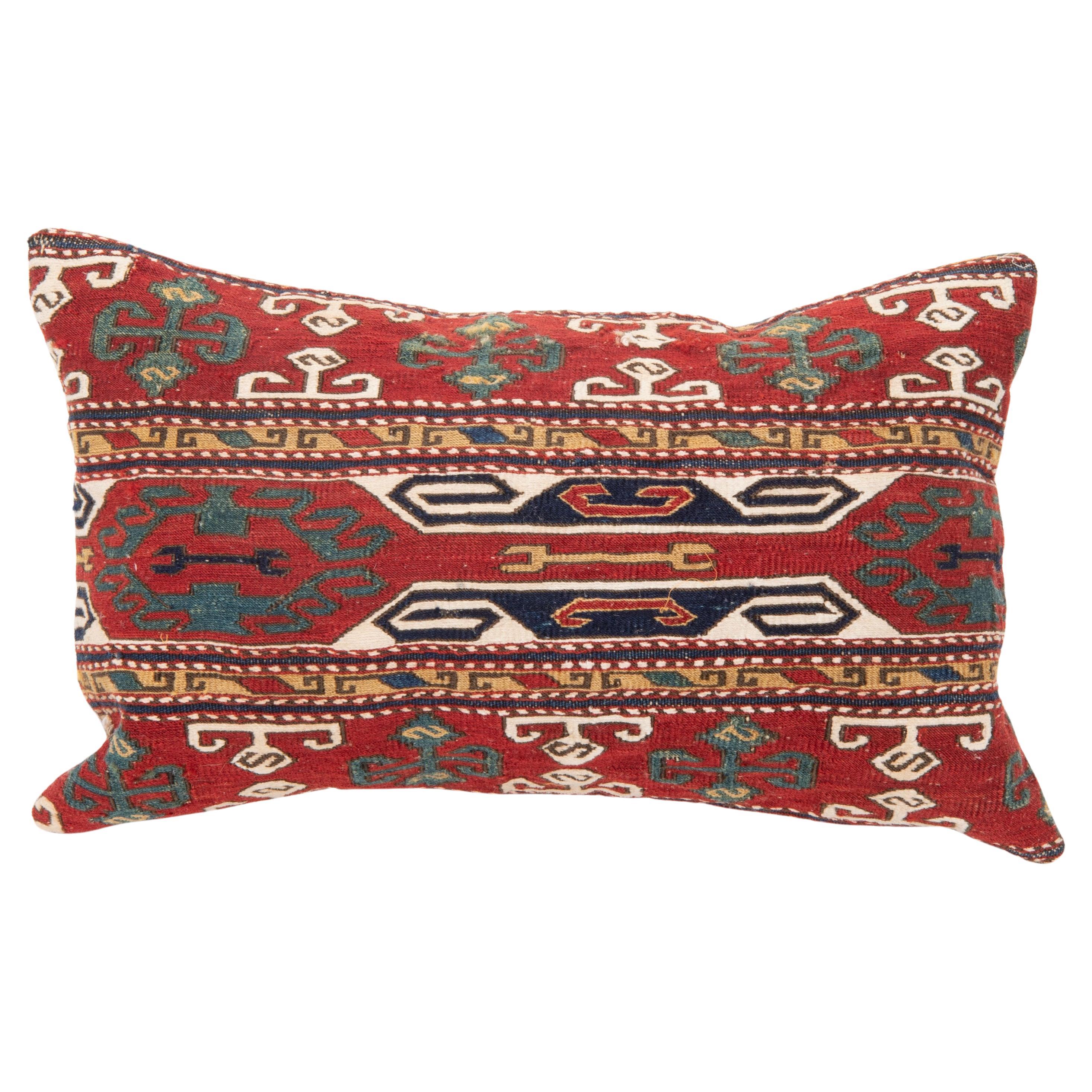 Pillow Cover Made from an Antique Caucasian Sumak Mafrash ( storage Bag ) Panel For Sale