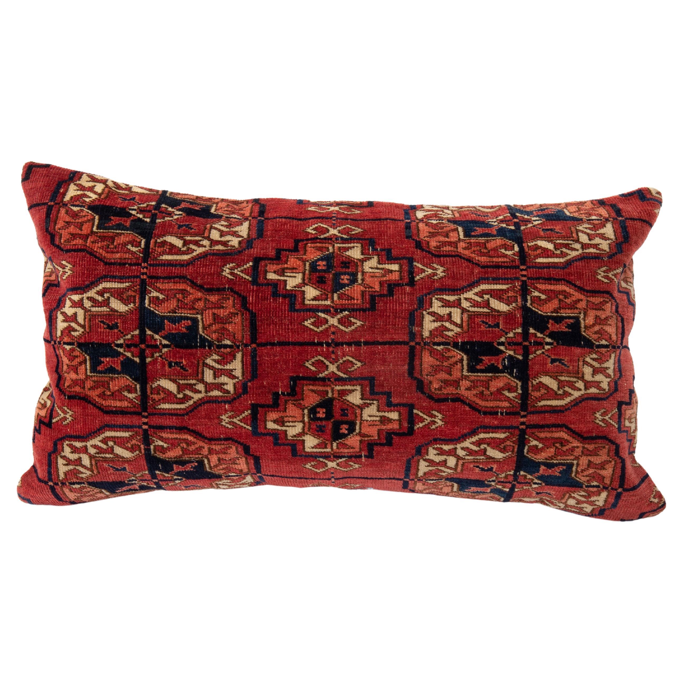 Pillow Cover Made from an Antique Central Asian Turkmen Tekke Rug Fragment For Sale