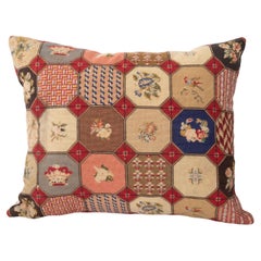 Pillow Cover Made from an Antique Petit Point European Embroidery Early 20th C.