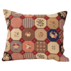 Pillow Cover Made from an Antique Petit Point European Embroidery Early 20th C