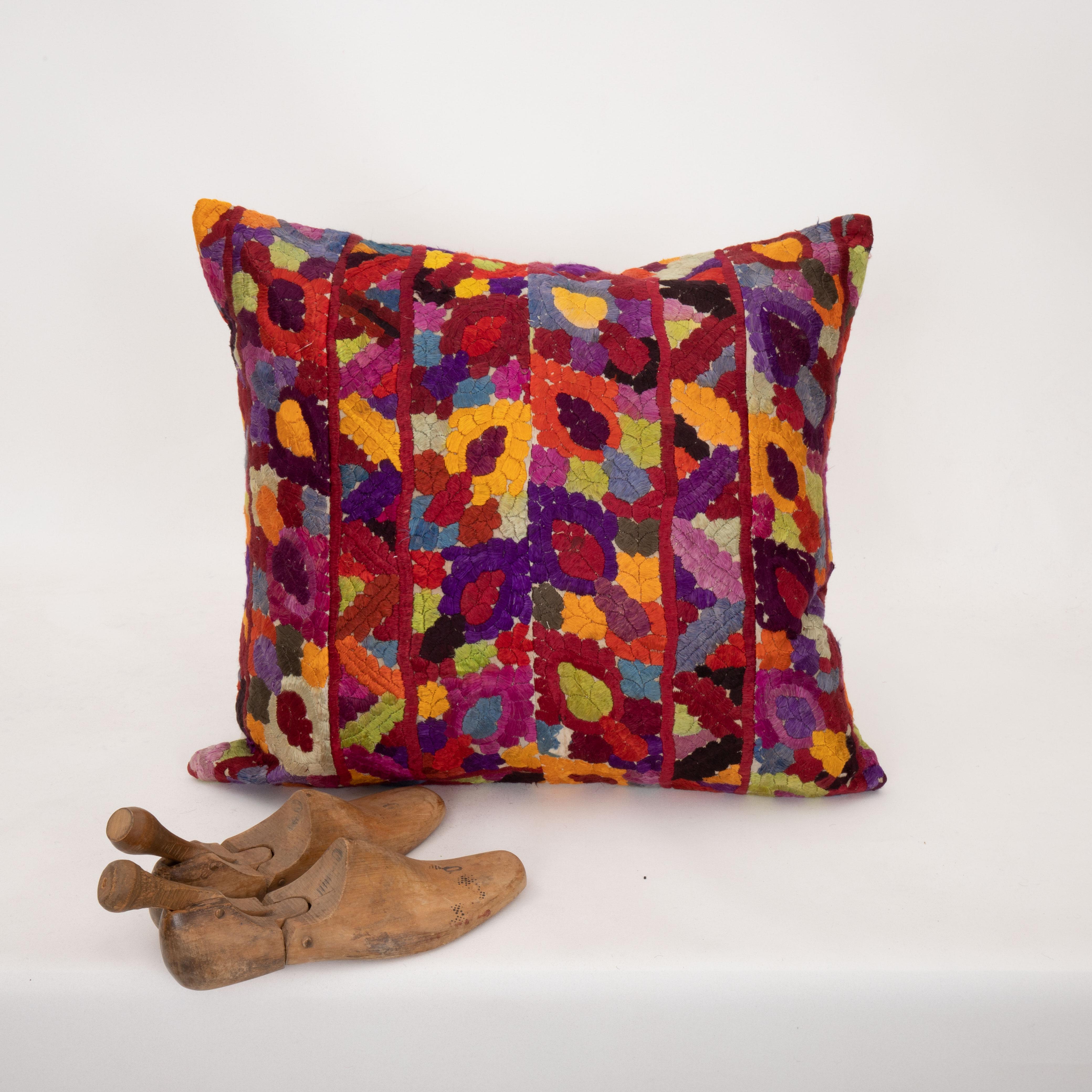 Embroidered Pillow Cover Made from an E 20th C. Rabat Embroidery, Morocco For Sale